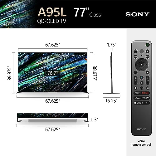 Sony QD-OLED 77 inch BRAVIA XR A95L Series 4K Ultra HD TV: Smart Google TV with Dolby Vision HDR and Exclusive Gaming Features for The PlayStation® 5 XR77A95L- Latest Model,Black customer photo 2