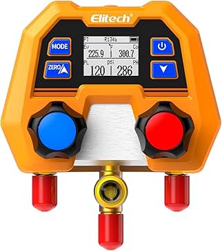 Elitech Wireless Digital Manifold Gauge Set Data Logging Refrigerant HVAC Gauges with Hoses, Temperature Clamps, LMG-10W - Customer Photo 2