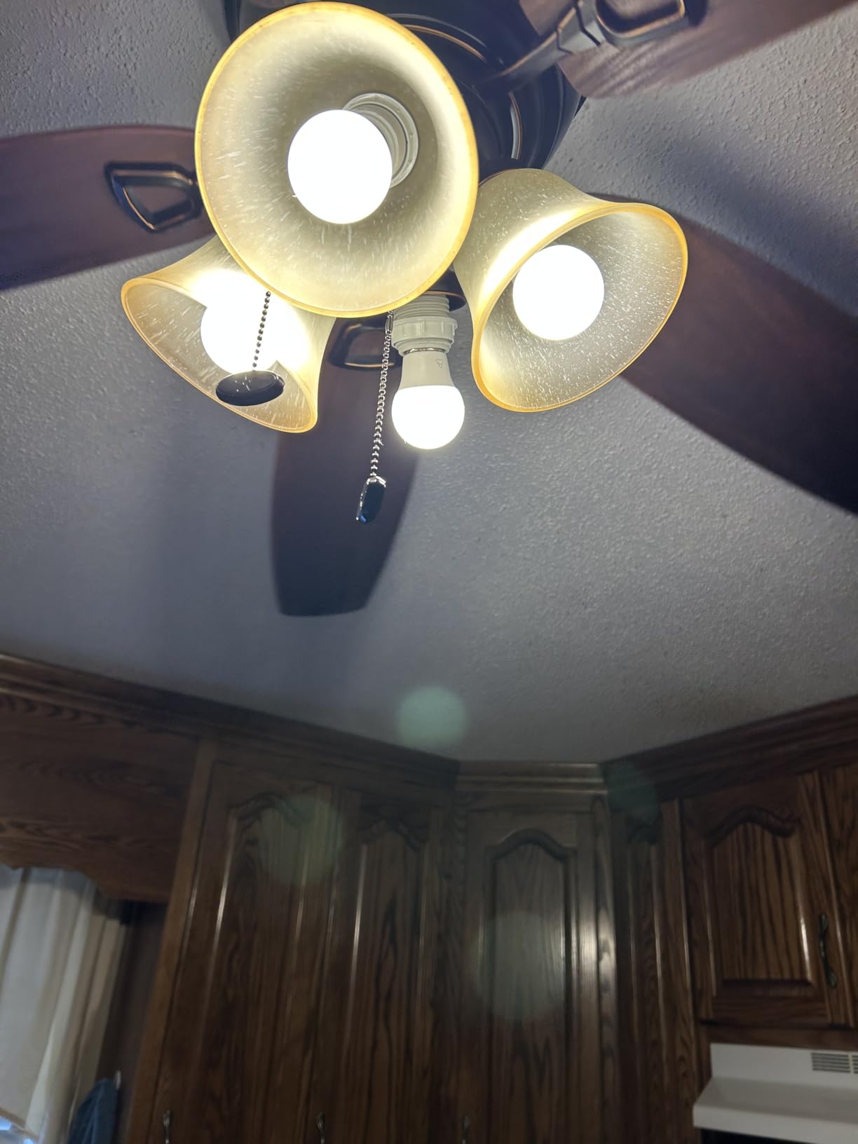 Honeywell Ceiling Fans Glen Alden, 52 Inch Classic Flush Mount Indoor LED Ceiling Fan with Light, Pull Chain, Quick-2-Hang Dual Finish Blades, Reversible Motor - 50182 (Brushed Nickel) customer photo 2