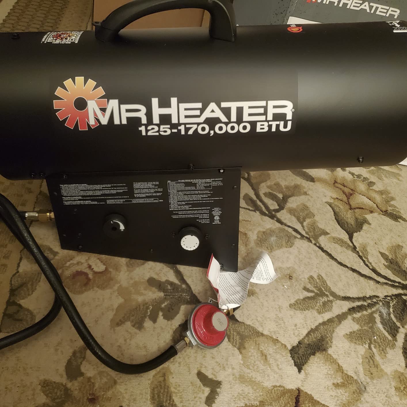 170,000 BTU Quiet Burner Technology Forced Air Propane Heater with Thermostat customer photo 2