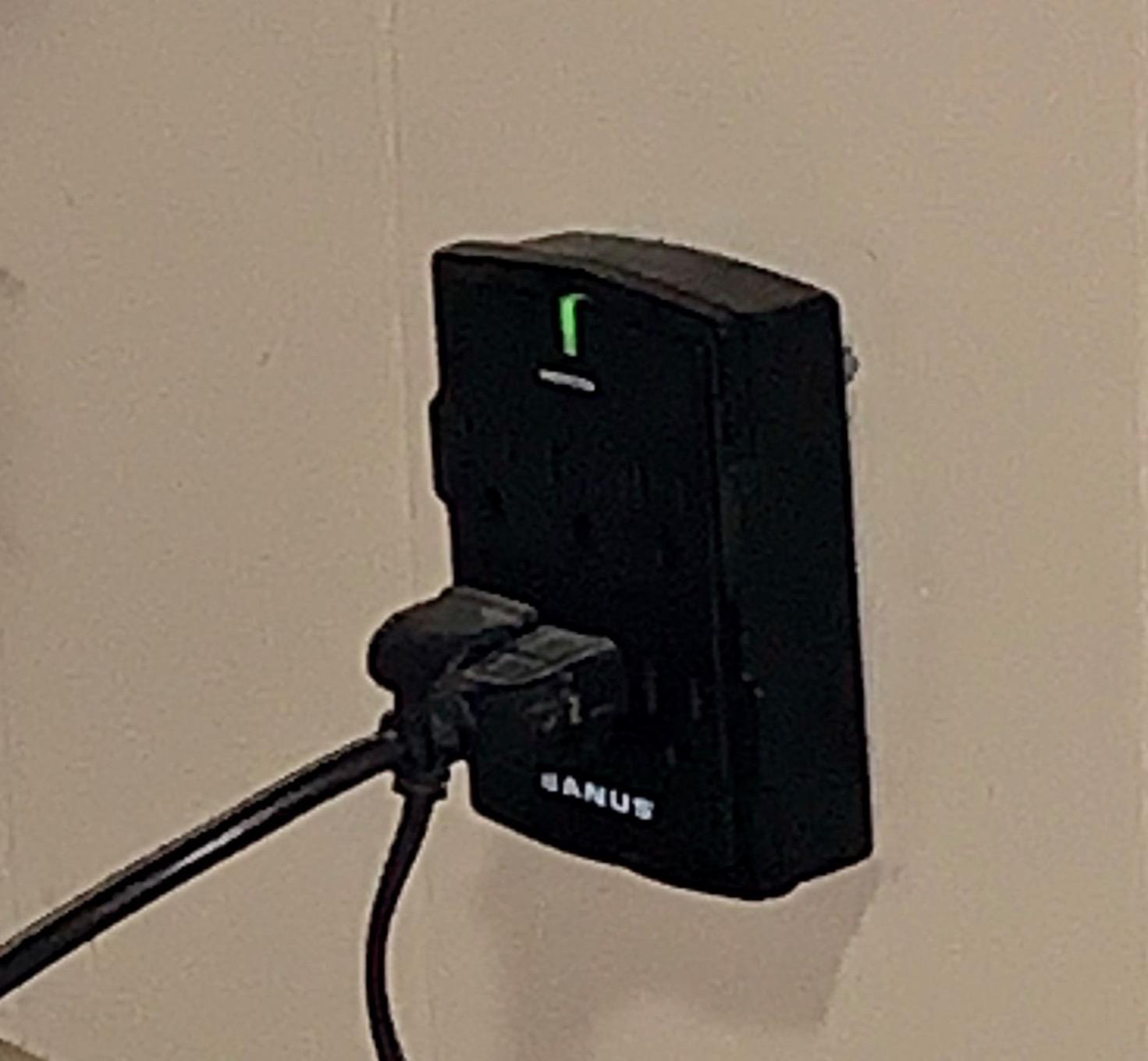SANUS On-Wall Low Profile 1080J Fireproof Surge Protector with 6 AC Outlets & 3 Lines of Protection - Includes Power Signal Filtering Black customer photo 2