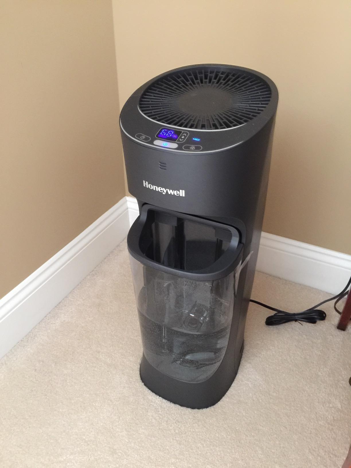Top Fill Tower Humidifier, Digital Humidistat, Black - Cool Mist Humidifiers for Bedroom, Home or Office with Space-Saving Tower Design customer photo 1