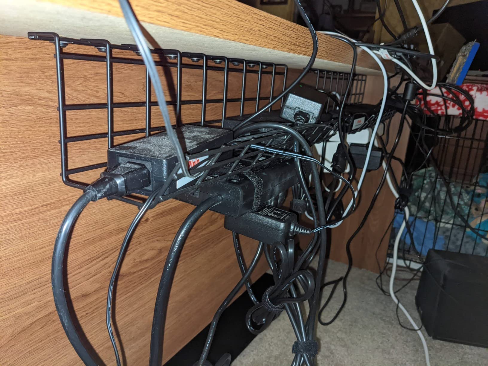 Compact Under Desk Cable Management Tray - Cable Organizer for Wire Management, Desk Wire Organizer, Cable Tray - Black Set of 2x12 customer photo 1