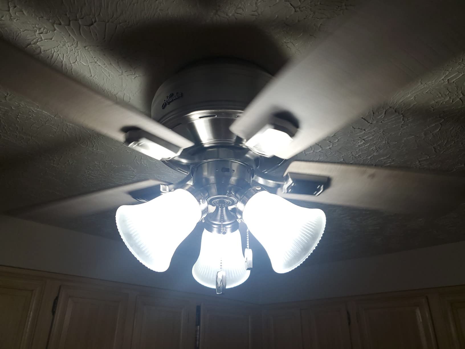 Hunter 42 inch Indoor Ceiling Fan with LED Lights and Pull Chain - Low Profile Flush Mount Ceiling Fan, 5 Blades, For Bedroom, Living Room, or Kitchen, Quiet - Crestfield 52153, Noble Bronze customer photo 2