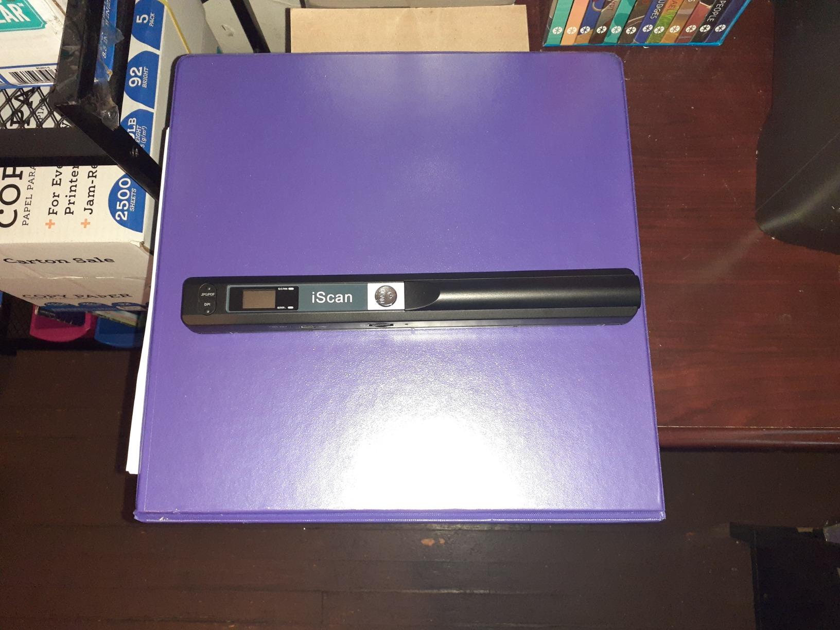 MUNBYN Portable Scanner, 900 DPI Photo Scanner for A4 Documents & Pictures, Wand Reader with 16G SD Card, Flat Scanning, USB Transfer to PC/Laptop, No Driver Required (Black) customer photo 1