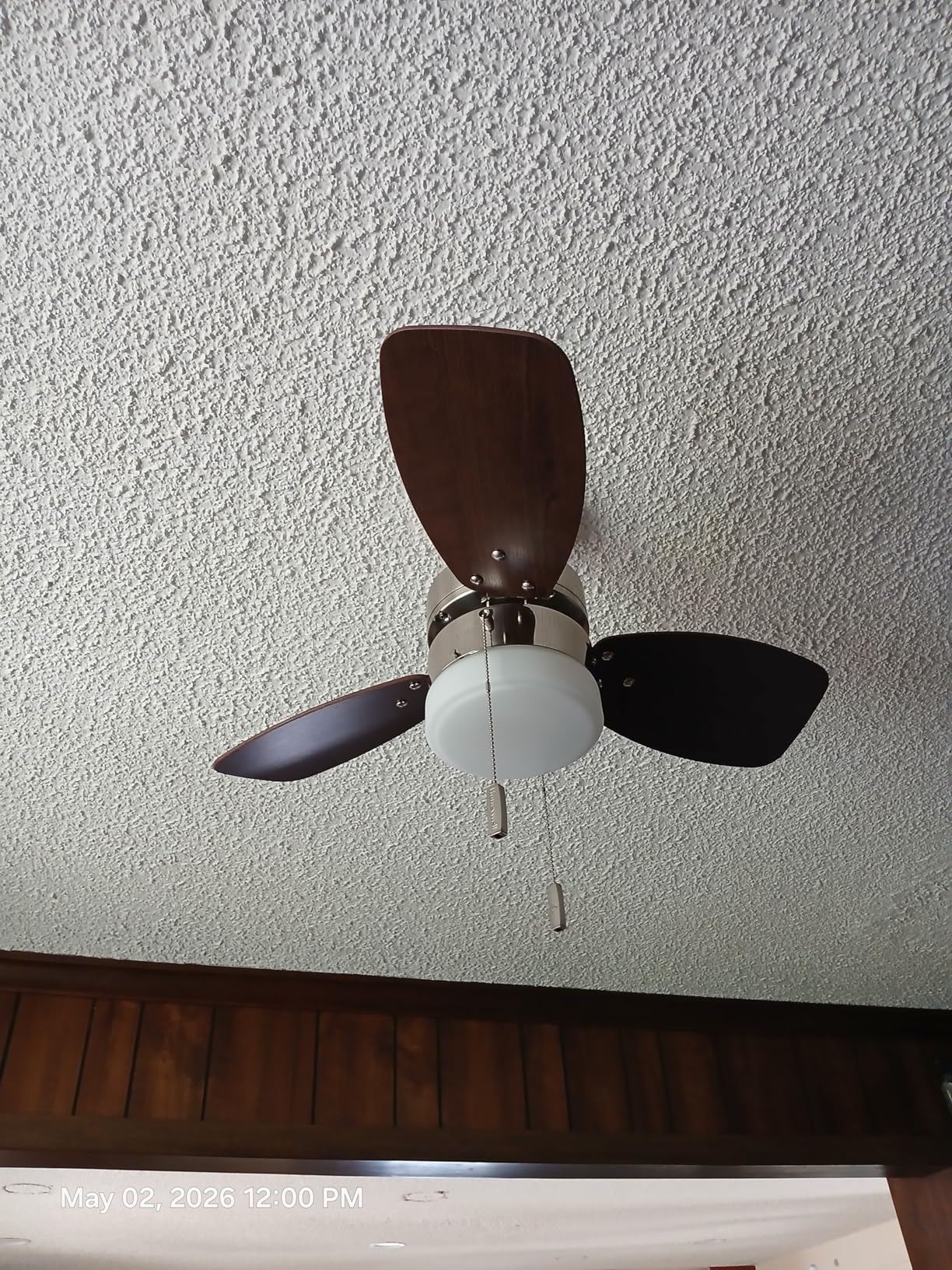 Honeywell Ceiling Fans Ocean Breeze Modern 30 Inch Ceiling Fan with Light, Pull Chain LED Indoor Fan with 3 Blades, White and Brown Maple Blade Finish Options, White (50600-01) customer photo 2