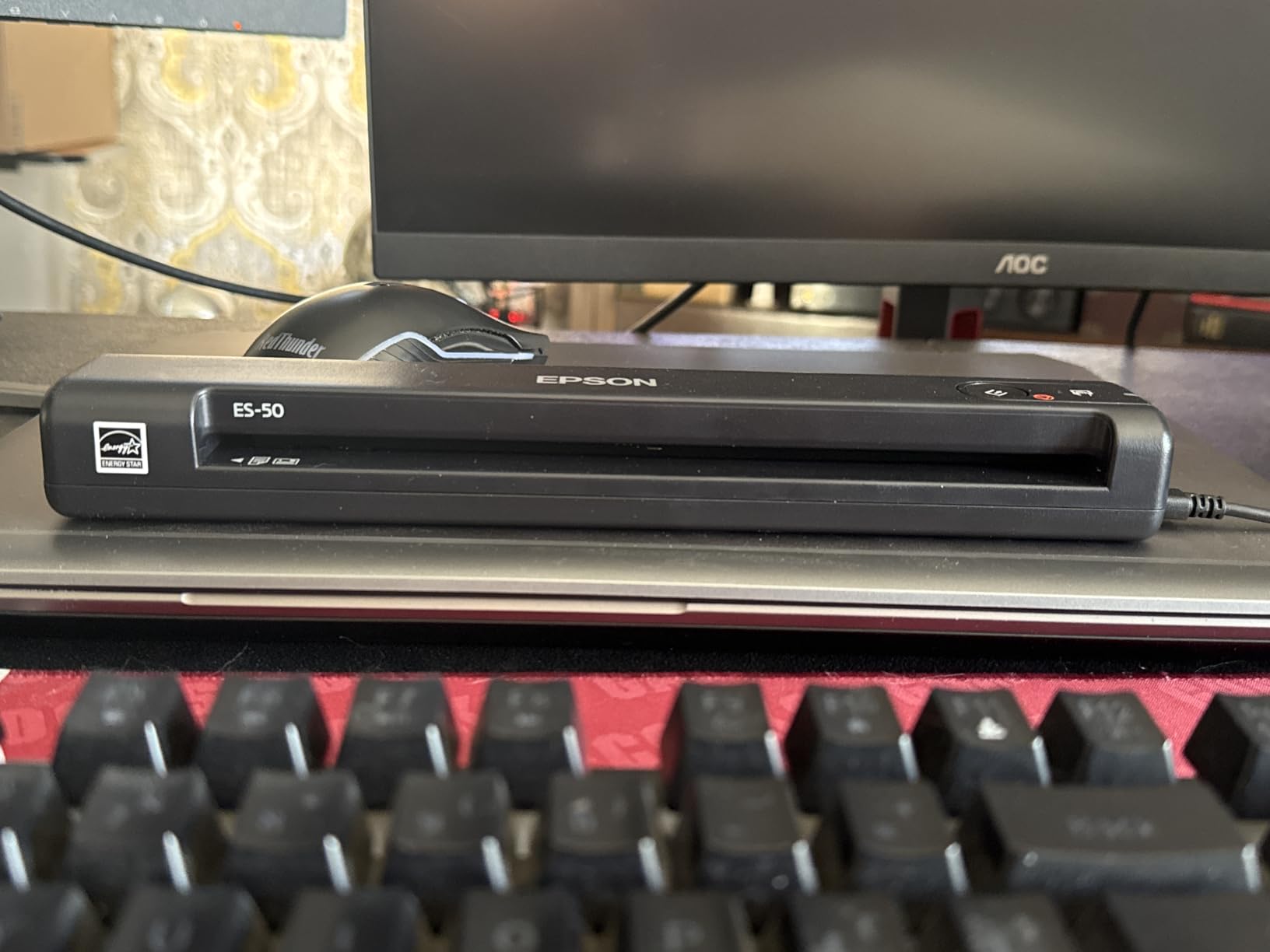 Epson Workforce ES-50 Compact Portable Single-Sheet-Fed Receipt and Document Scanner for Computers Including PC and Mac, USB Powered customer photo 2