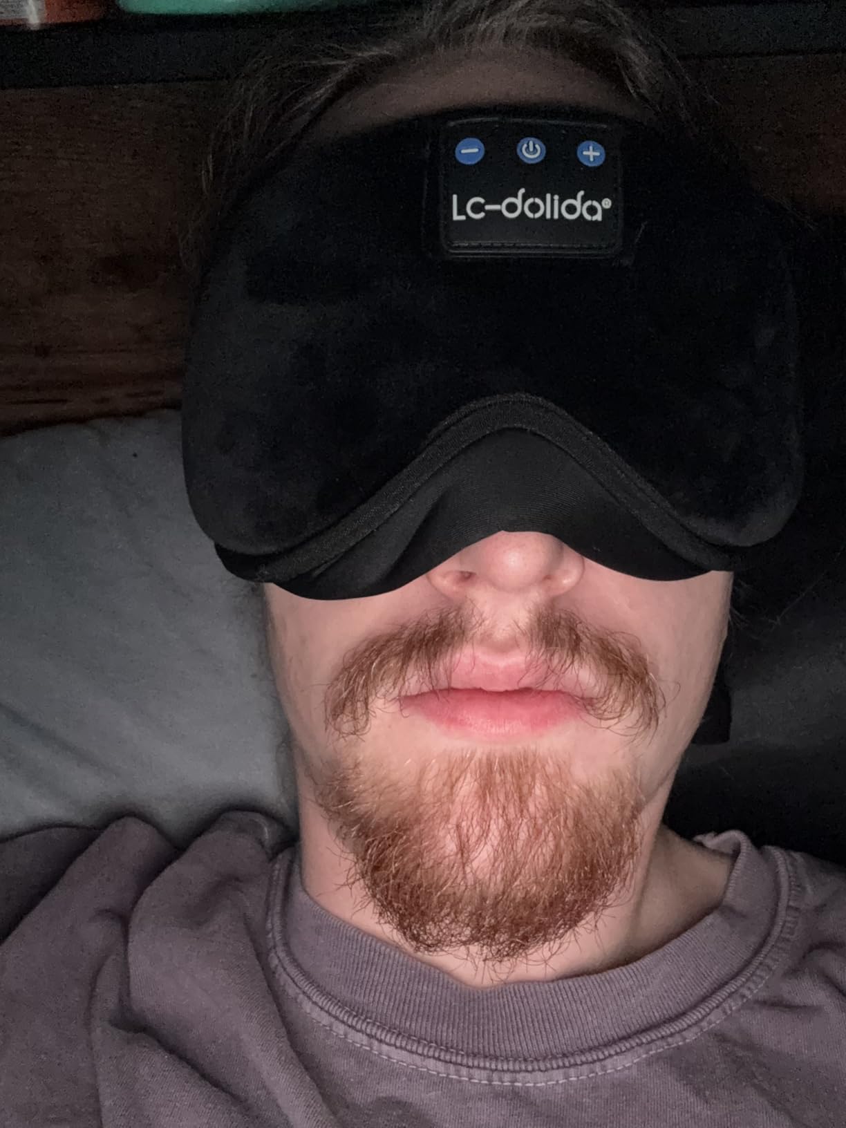 LC-dolida Sleep Headphones, 3D Sleep Mask Bluetooth Wireless Music Eye Mask, Sleeping Headphones for Side Sleepers Sleep Mask with Bluetooth Headphones Ultra-Thin Stereo Speakers Perfect for Sleeping customer photo 1