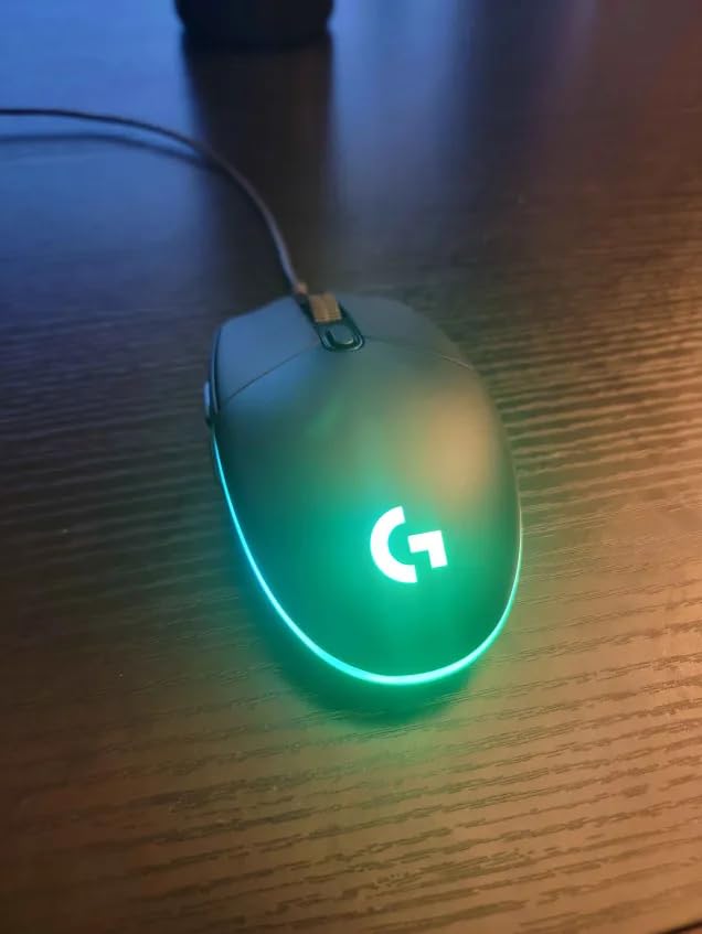 Logitech G203 Wired Gaming Mouse, 8,000 DPI, Rainbow Optical Effect LIGHTSYNC RGB, 6 Programmable Buttons, On-Board Memory, Screen Mapping, PC/Mac Computer and Laptop Compatible - Black customer photo 2