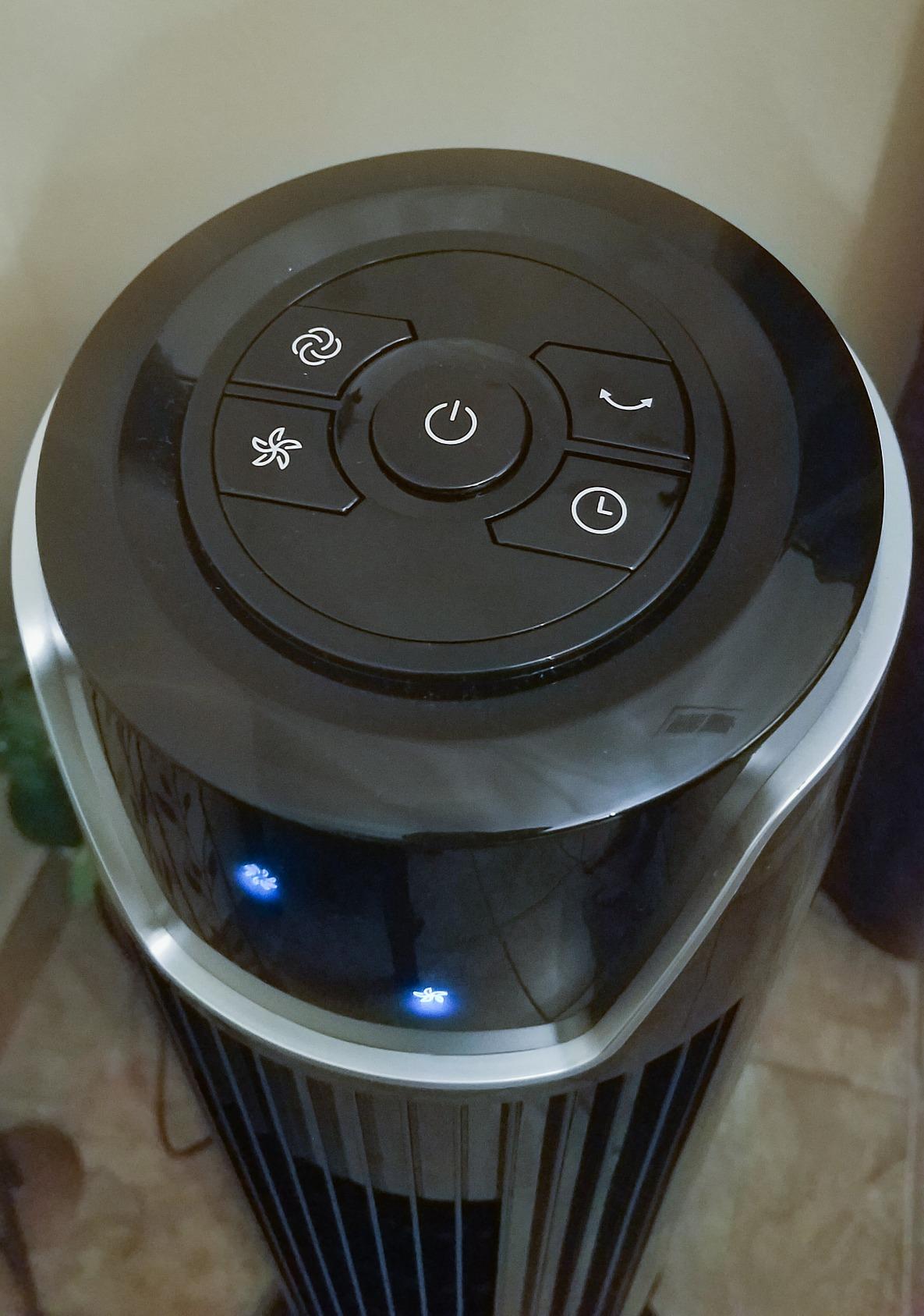Personal Tower Fan for Bedroom with Remote, Portable Desk Table Fan, 4 Speeds Cooling Standing Fan with 12H Timer, 60° & 110° Oscillating Floor Tower Fans That Blows Cold Air for Bedroom Office, Black customer photo 2