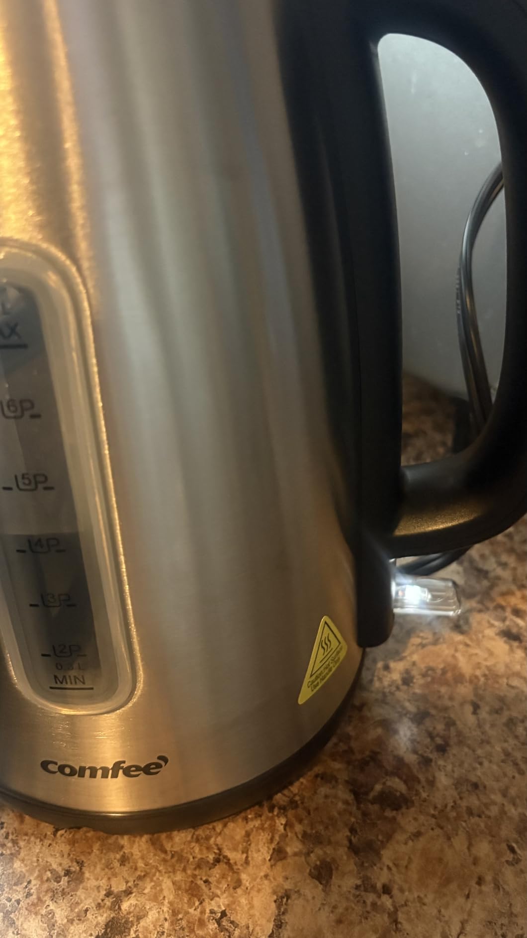 COMFEE' Stainless Steel Electric Kettle, 1.7 Liter Tea Kettle Electric & Hot Water Kettle, 1500W Fast Boil with LED Light, Auto Shut-Off and Boil-Dry Protection customer photo 2