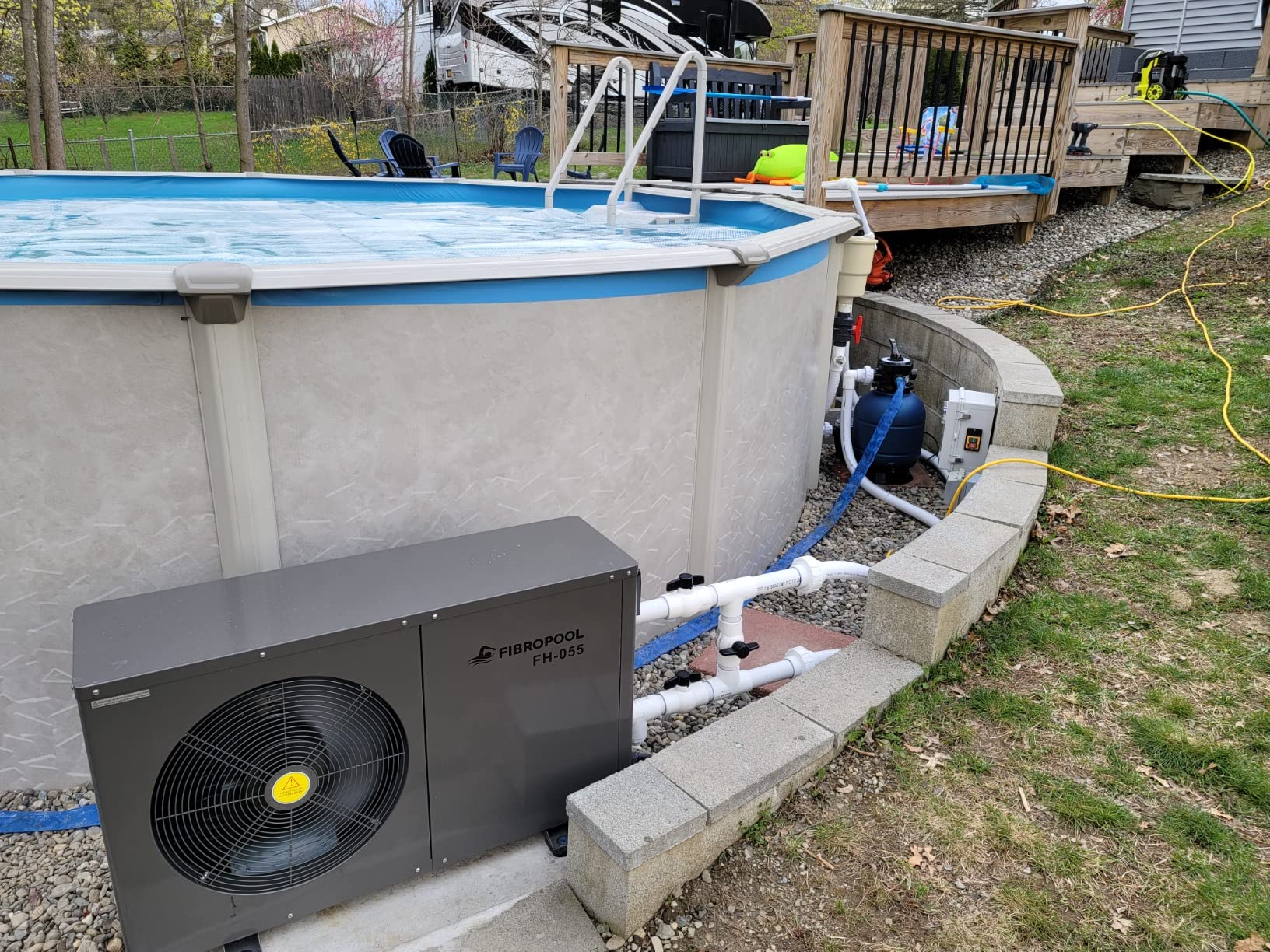 FH255 55,000 BTU Electric Pool Heat Pump - 240V Above Ground & Inground Pool Heater up to 10,000 Gal, COP 5.92 High Efficiency, No Gas Required, Weatherproof Steel, Digital Control customer photo 2
