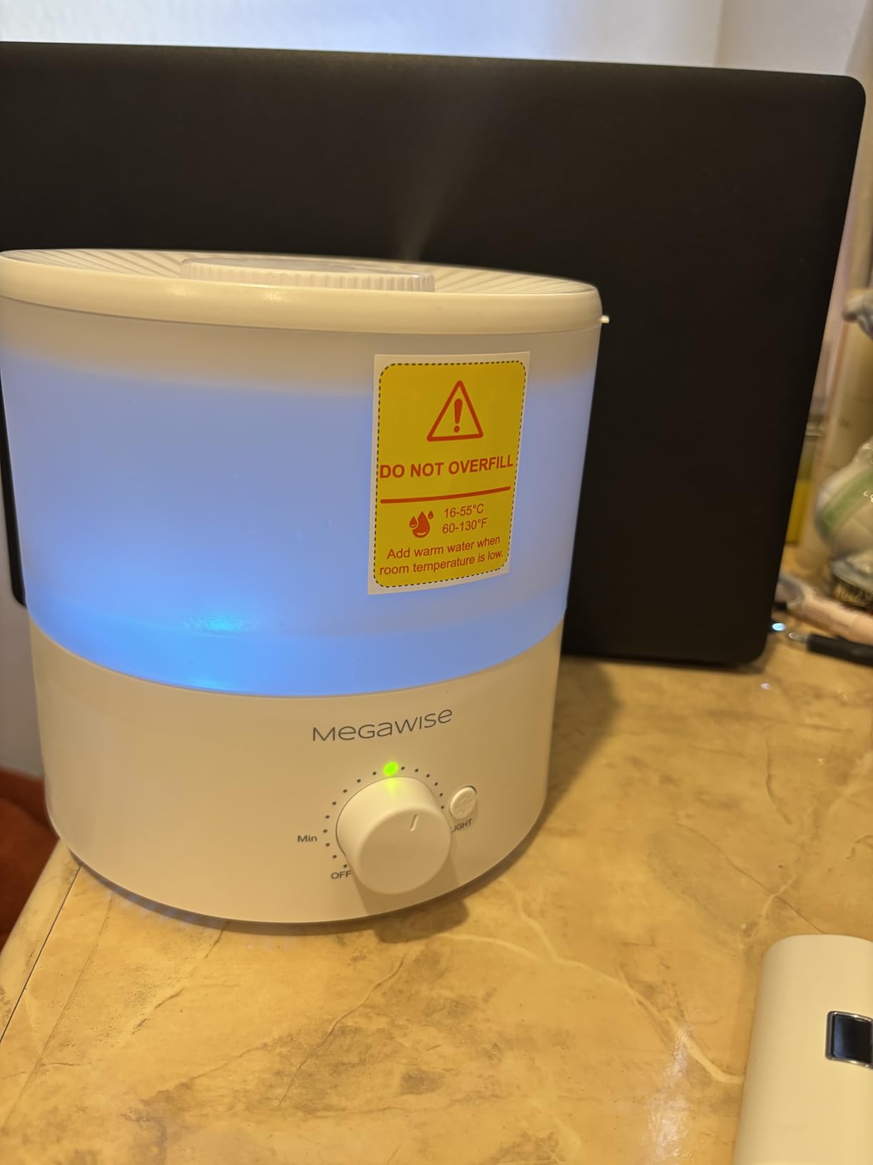 MegaWise Ultrasonic Cool Mist Humidifier SK7620 - 1.5L Capacity, Whisper-Quiet Operation, Adjustable Mist Output, Auto Shut-Off - Ideal for Home, Office, Baby Room, and Bedroom customer photo 2
