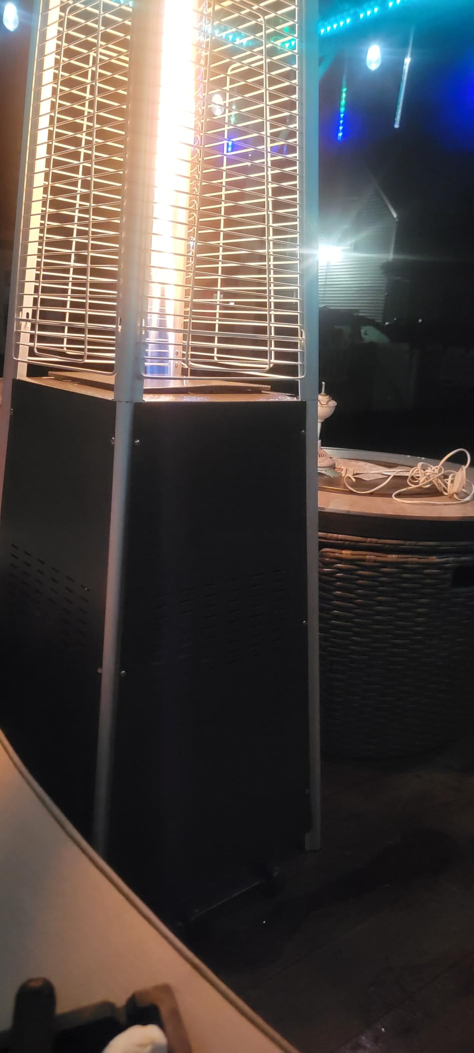 Pamapic Patio Heater with Cover, 48,000 BTU Pyramid Flame Outdoor Heater Quartz Glass Tube 87