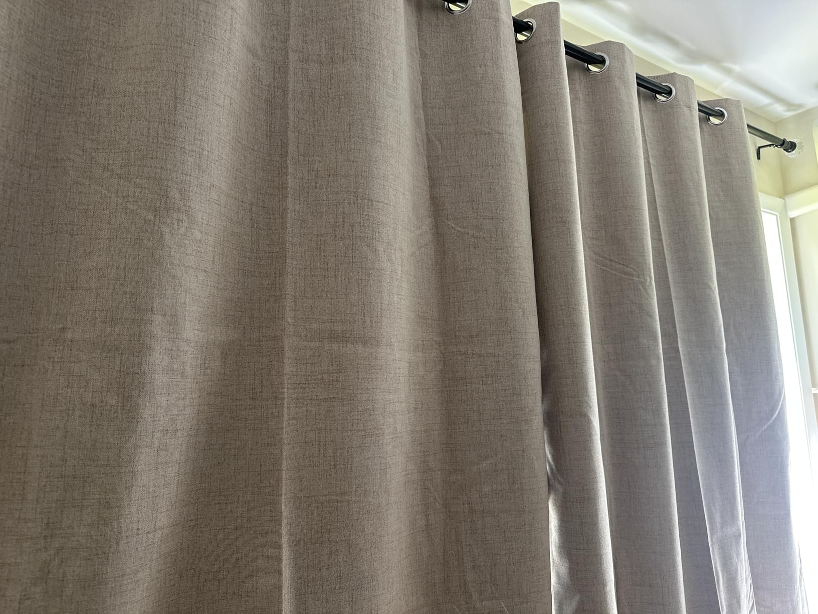 MIULEE 100% Blackout Linen Curtains for Bedroom 52x84 Inches Natural Beige customer photo 2