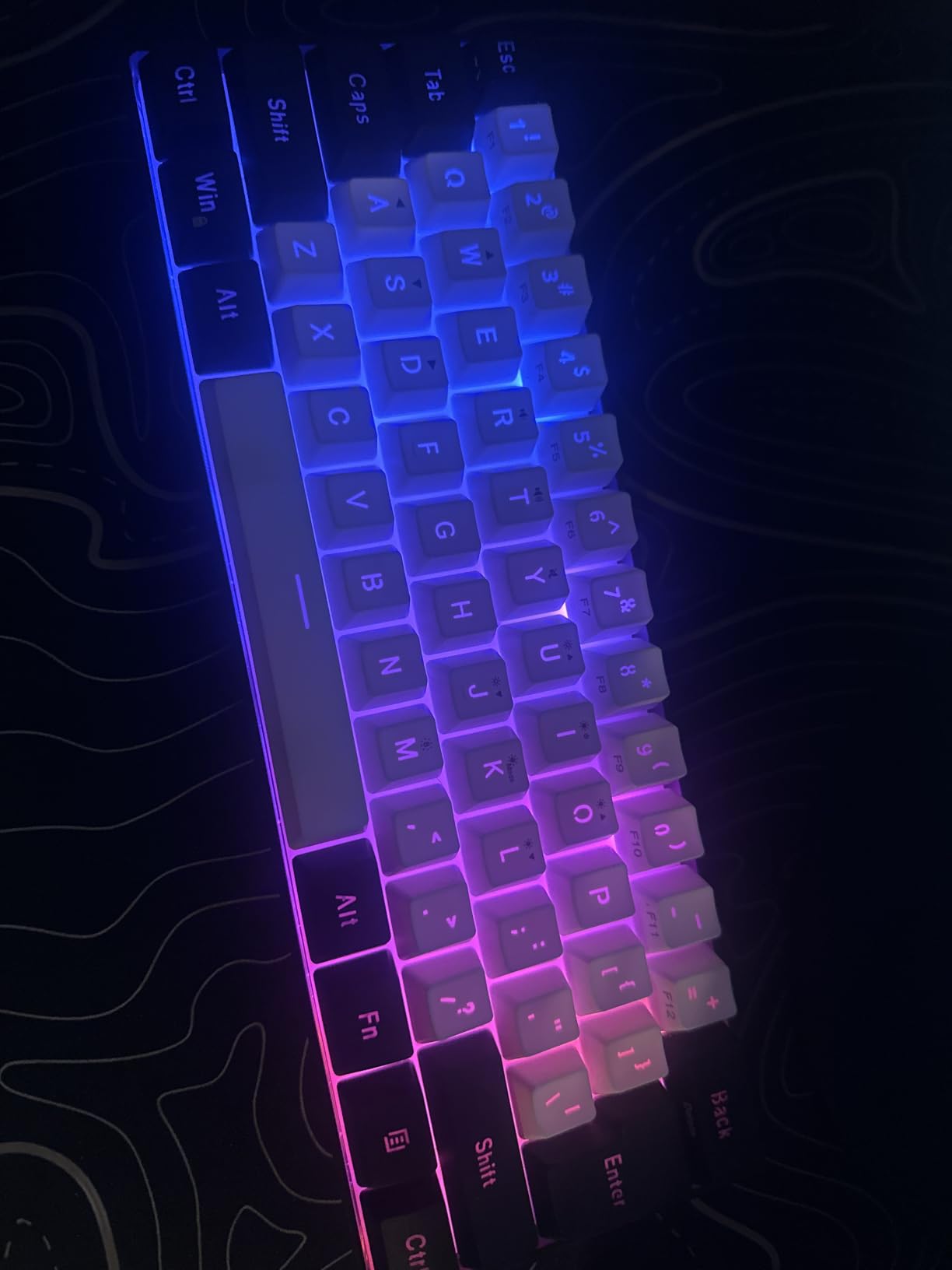 Snpurdiri 60% Wired Gaming Keyboard, 61 Keys RGB Backlit Ultra-Compact Small Gaming Keyboard, for PC/Mac Gamer, Typist, Travel, Easy to Carry on Business Trip(Black-White) customer photo 2