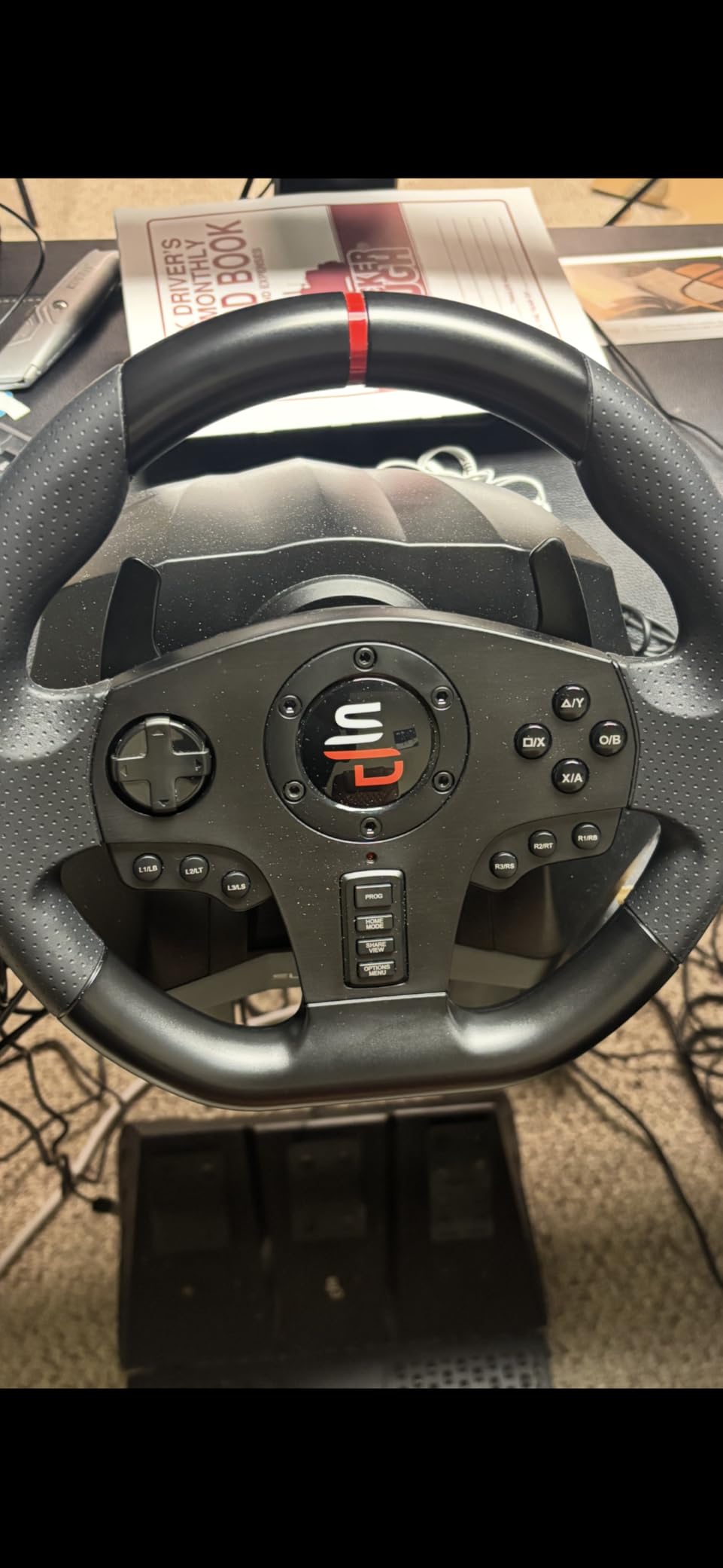 SUBSONIC - Superdrive GS850-X Steering Wheel - Racing Wheel 270° Rotation, Pedals, Gear Shift Paddles and Shifter - Adjustable Vibrations - For Xbox Series X/S, PS4, Xbox One - Black customer photo 2