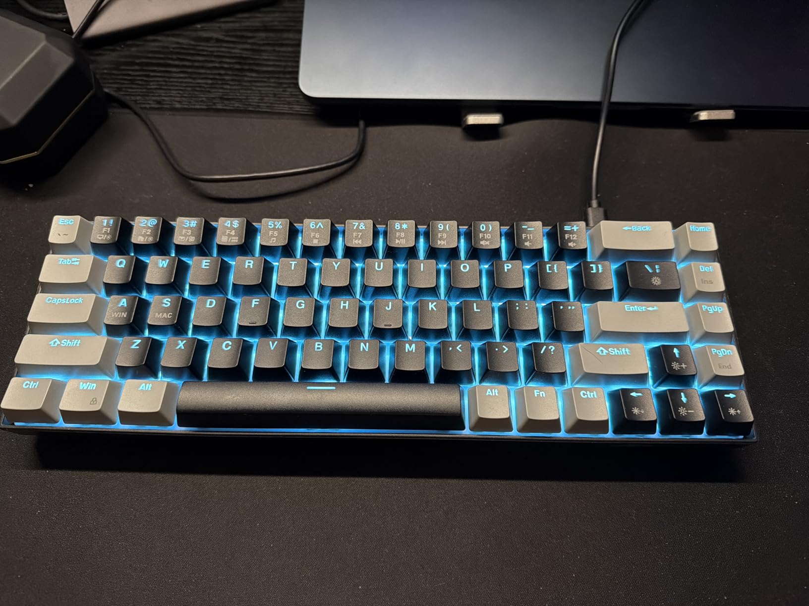 MageGee Portable 60% Mechanical Gaming Keyboard, MK-Box LED Backlit Compact 68 Keys Mini Wired Office Keyboard with Red Switch for Windows Laptop PC Mac - Black/Grey customer photo 1