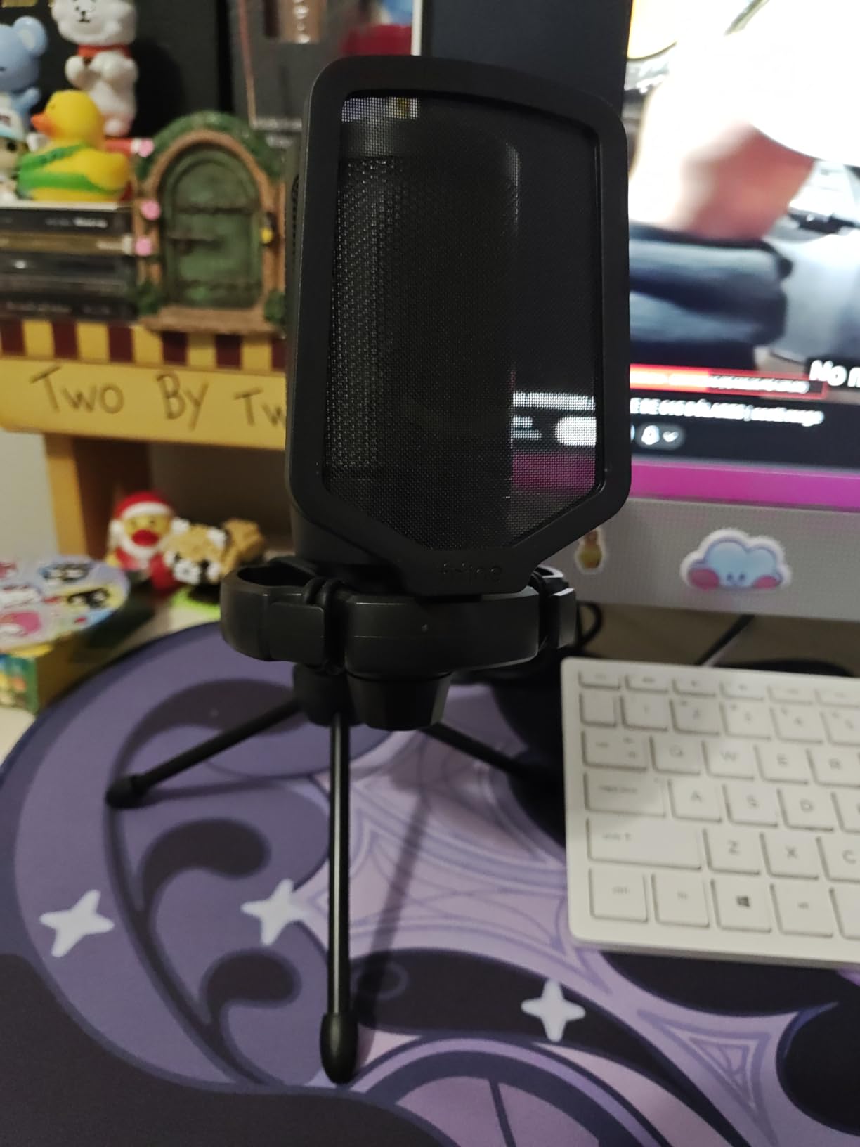 FIFINE Gaming USB Microphone for PC PS5, Condenser Mic with Quick Mute, RGB Indicator, Tripod Stand, Pop Filter, Shock Mount, Gain Control for Streaming Discord Twitch Podcasts Videos- AmpliGame customer photo 1