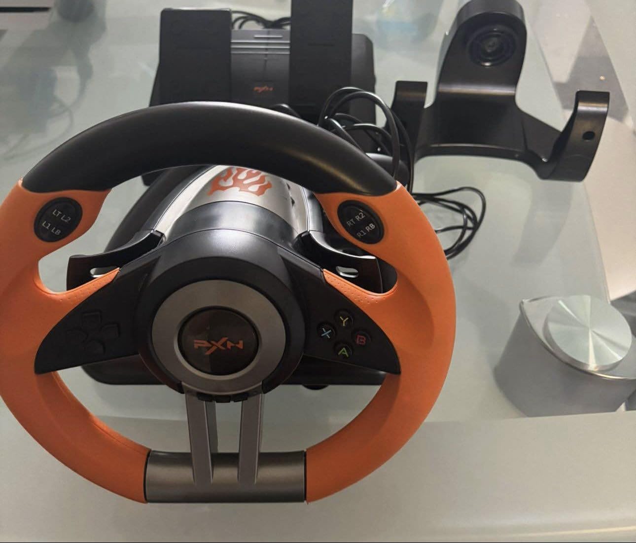 PXN PC Racing Wheel, V3 PRO 180 Degree Universal USB Car Sim Game Steering Wheel with Pedals for PC, Xbox One, Xbox Series S/X, PS3, PS4, Switch customer photo 1