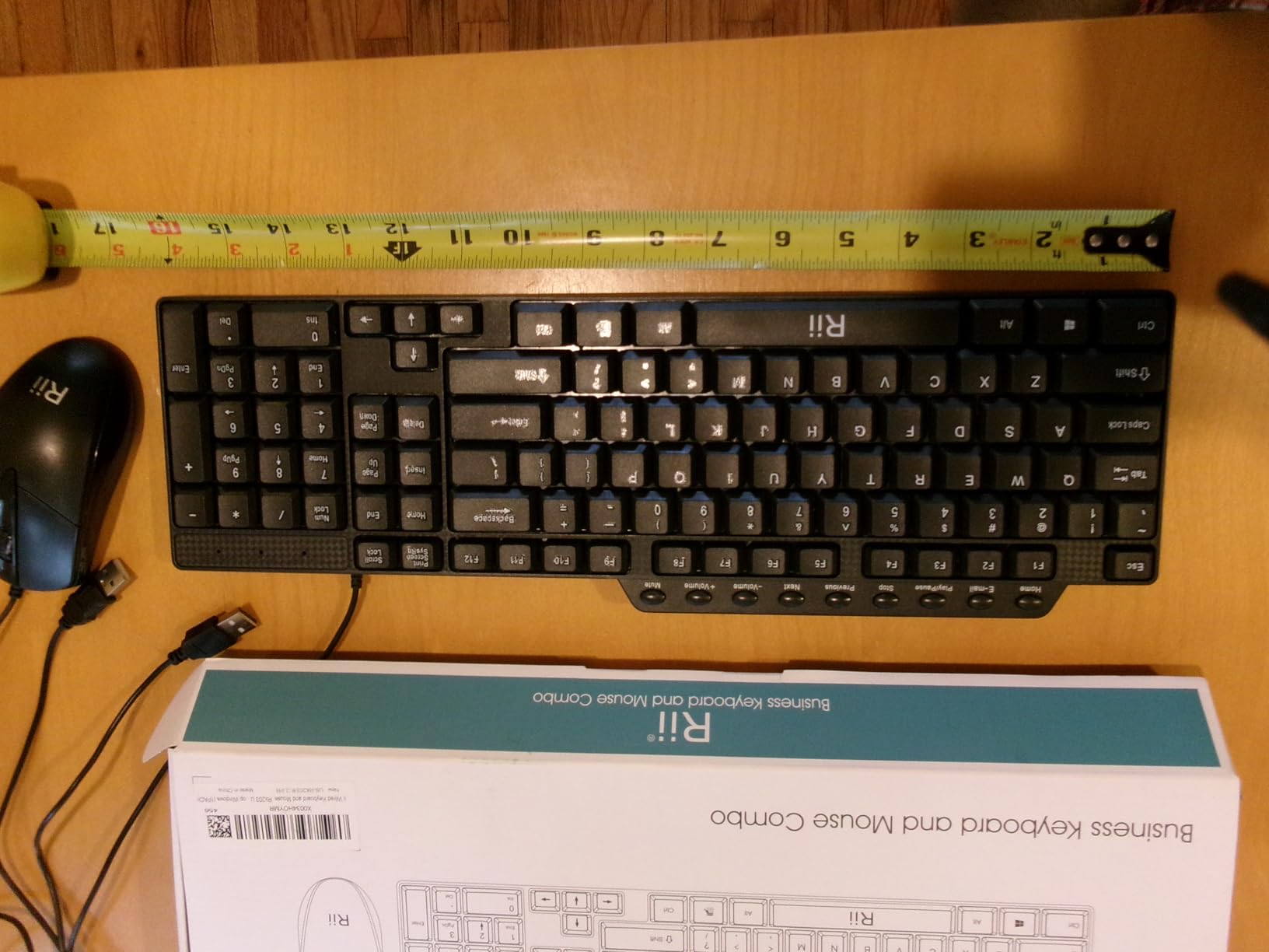Rii RK203 Ultra Full Size Slim USB Basic Wired Mouse and Keyboard Combo Set with Number Pad for Computer, Laptop, PC, Notebook, Windows and School Work (1 Pack) customer photo 2