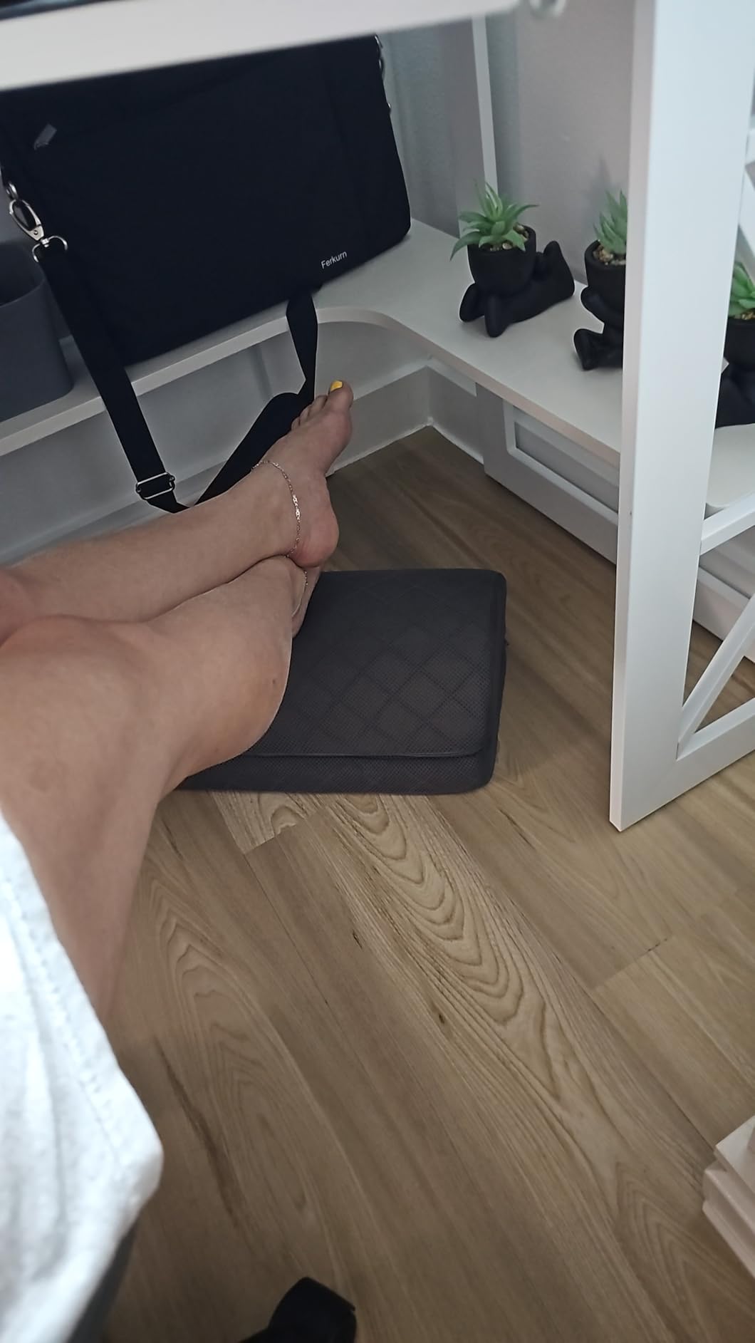 CushZone Foot Rest, Desk & Gaming Accessories, Foot Rest for Under Desk at Work, Comfortable Footrest with 2 Adjustable Heights & Removable Cover, Office Desk Accessories (Gray) customer photo 1