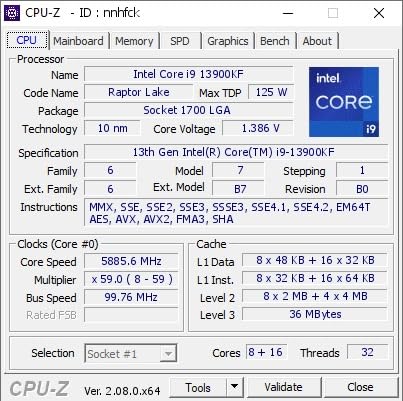 Intel Core i9-13900KF Desktop Processor 24 cores (8 P-cores + 16 E-cores) 36M Cache, up to 5.8 GHz customer photo 1
