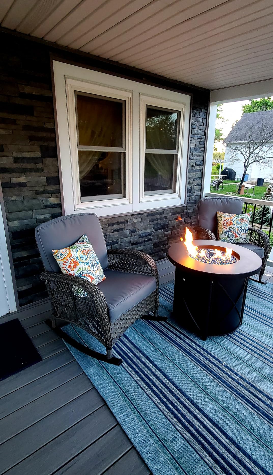BALI OUTDOORS 50000 BTU Propane Fire Pit for Outdoor, 30 in Fire Pit Table Outdoor, Round Firepits for Outside Backyard, Patio customer photo 2