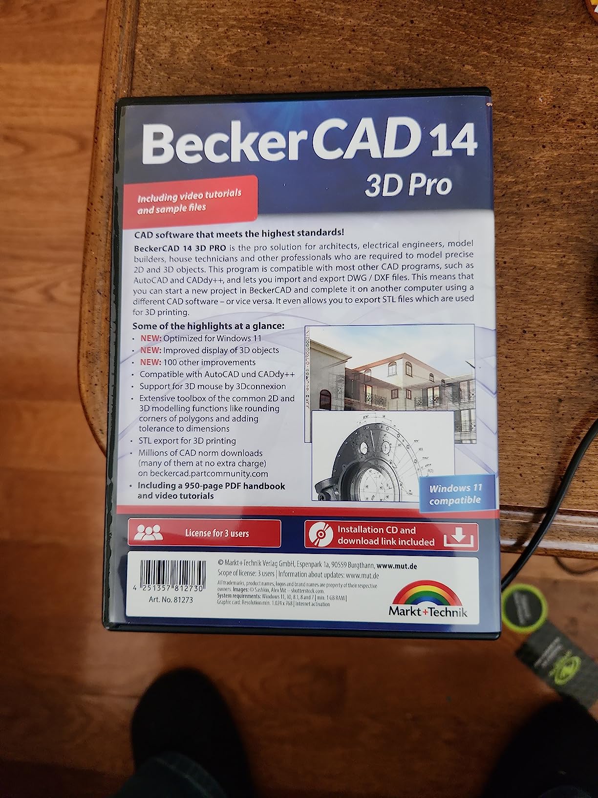 CAD software compatible with AutoCAD and Windows 11, 10, 8 - BeckerCAD 3D PRO for 3D printing, home design, architecture, engineering and more customer photo 1
