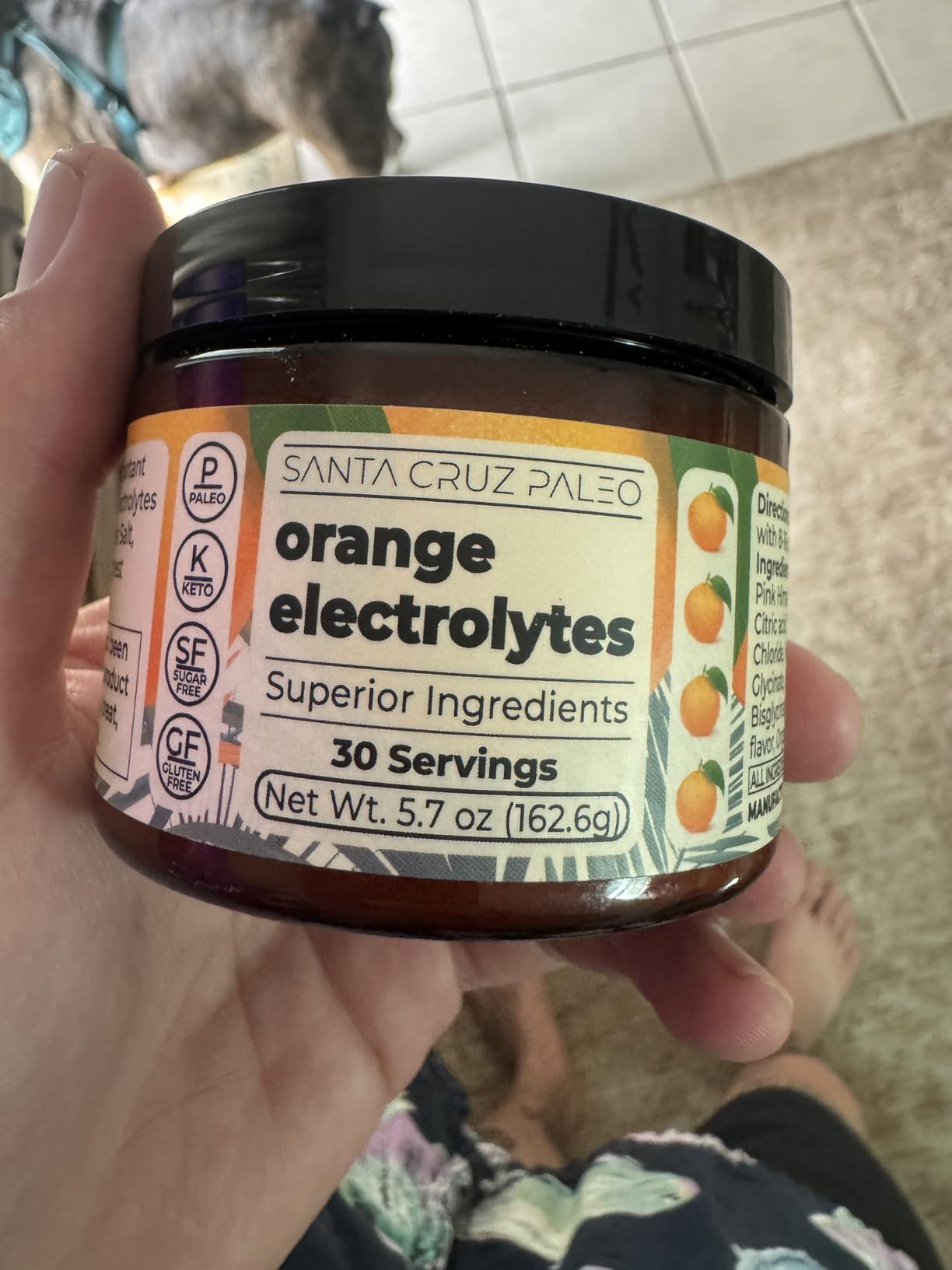 Santa Cruz Paleo Electrolyte Powder, Orange Flavor, Sugar Free Hydration Drink Mix with Himalayan Pink Salt, Sea Salt, Magnesium Glycinate, Potassium Chloride, Sweetened with Stevia, 30 Servings customer photo 1