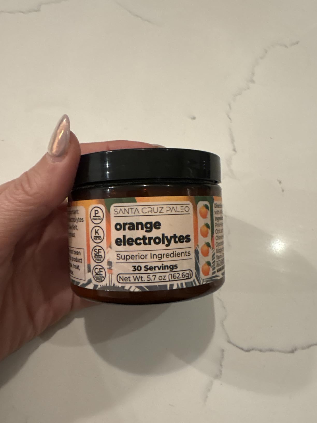 Santa Cruz Paleo Electrolyte Powder, Orange Flavor, Sugar Free Hydration Drink Mix with Himalayan Pink Salt, Sea Salt, Magnesium Glycinate, Potassium Chloride, Sweetened with Stevia, 30 Servings customer photo 2