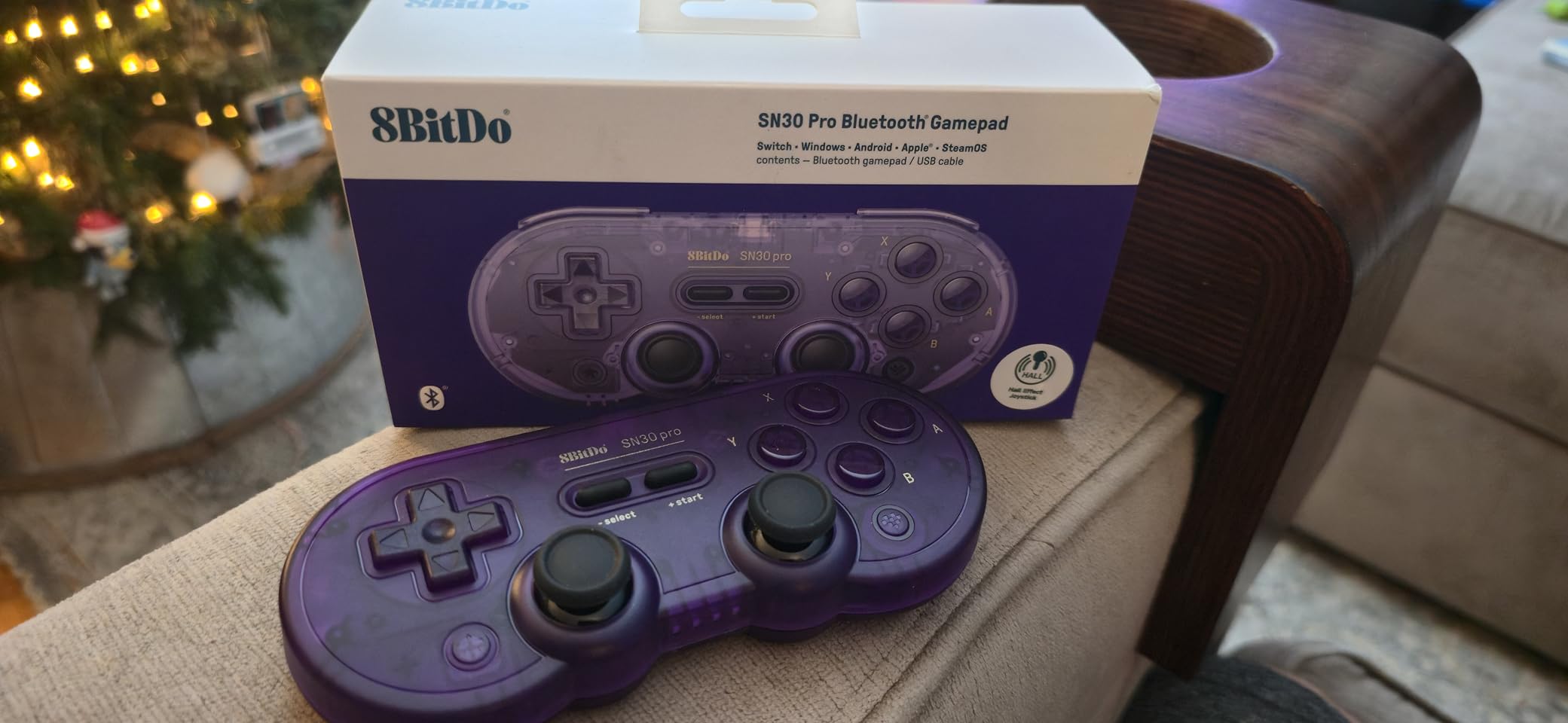 8Bitdo SN30 Pro Wireless Bluetooth Controller (Hall Effect Joystick Update) with Rumble Vibration USB-C Cable Gamepad Compatible with Switch/Switch 2, Windows, Mac OS, Android, Steam - Crystal Purple customer photo 2