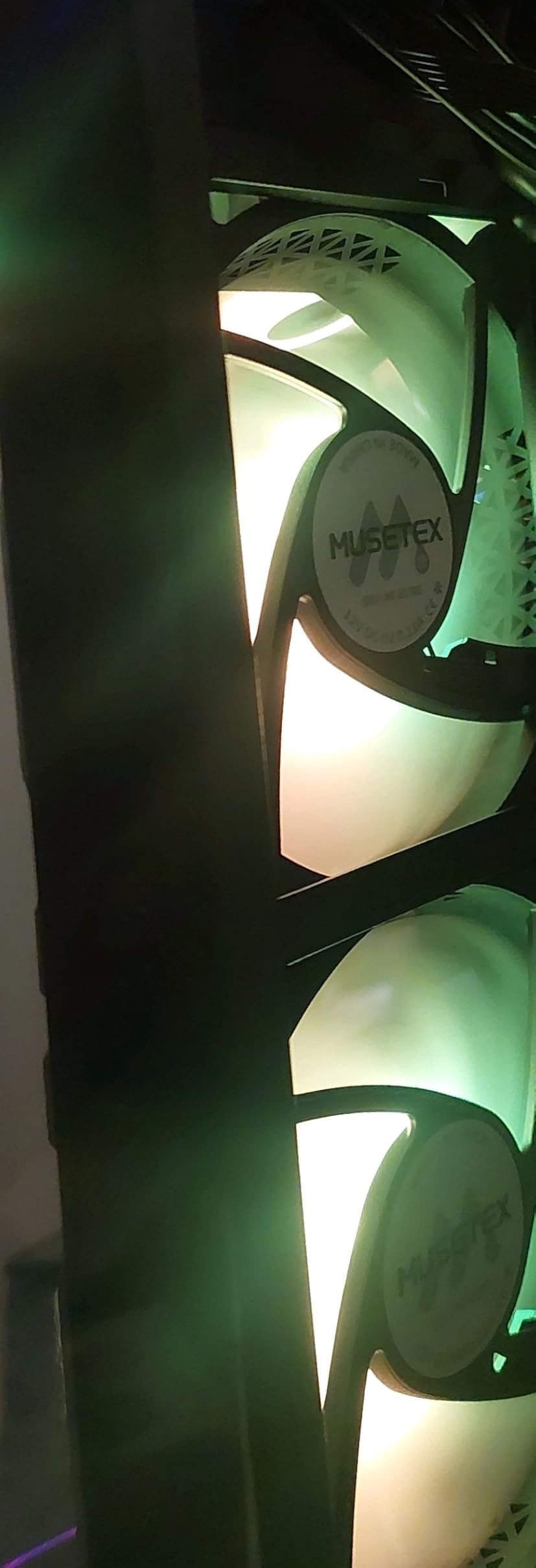 MUSETEX PC CASE ATX 6 PWM ARGB Fans Pre-Installed, Type-C Mid Tower Computer Case with Full-View Dual Tempered Glass, Gaming PC Case, Black (K2) customer photo 1