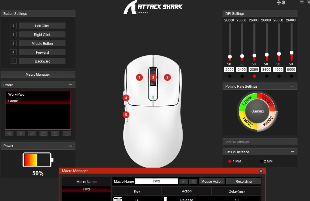 ATTACK SHARK X3 Wireless Gaming Mouse, 49g Ergonomic Computer Mouse, Triple Modes PAW3395 26K DPI Optical Sensor, 200h Battery Life, Programmable Buttons, Gaming Accessories for PC/Laptop/Mac (White) customer photo 2
