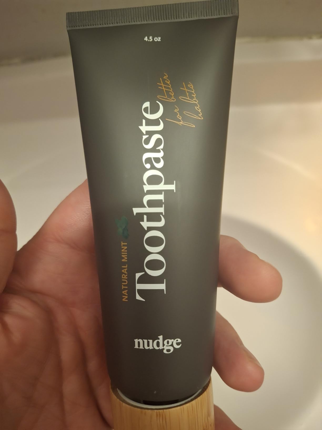 Nudge 10% Nano Hydroxyapatite Toothpaste, Rod-Shaped nHA for Maximum Enamel Contact, Natural Whitening, Fluoride Free & SLS Free, Natural Mint, 4.5 oz (Pack of 2) customer photo 2