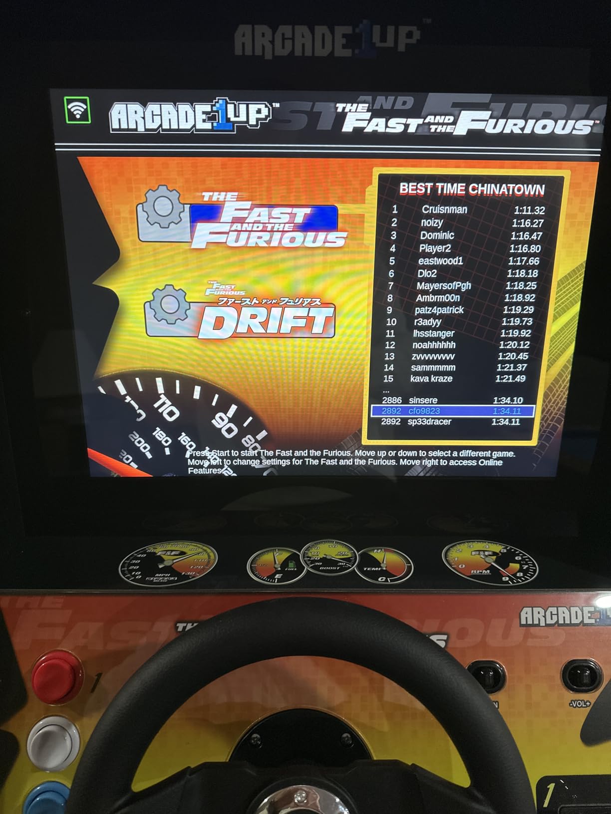 ARCADE1UP The Fast & The Furious Deluxe Arcade Game for Your Home, with 5-Foot-Tall Stand-up Cabinet, 2 Classic Games, and 17-inch LCD Screen customer photo 1