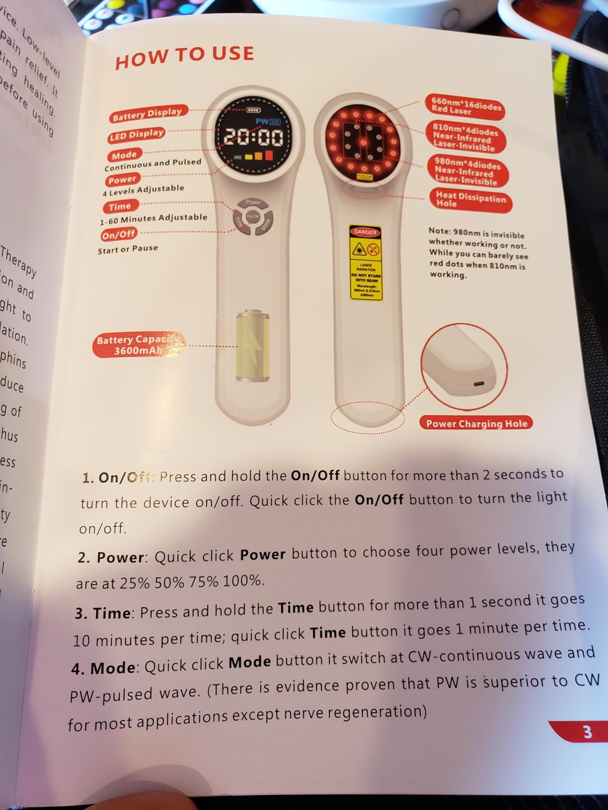 Cold Light Therapy Machine, 4x980nm+4x810nm+16x660nm, Red Light Therapy Device at Home, Infra Red Light Therapy for Pain, Hand Held Red Light Therapy Device for Elbows, Knees, Shoulders, Hands customer photo 1
