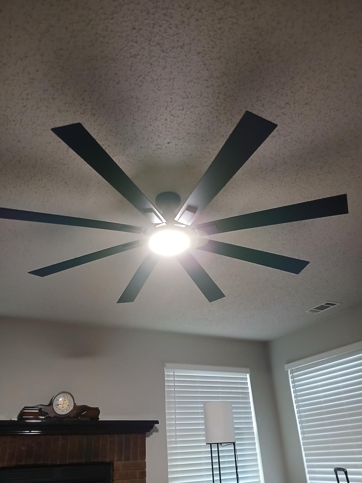 ZMISHIBO 72 inch Large Ceiling Fans with Lights and Remote, Indoor/Outdoor Black Modern Ceiling Fan for Kitchen Living Room Patio, 6 Speed Reversible Quiet DC Motor, 3 CCT, Dual Finish 8 Blades customer photo 2