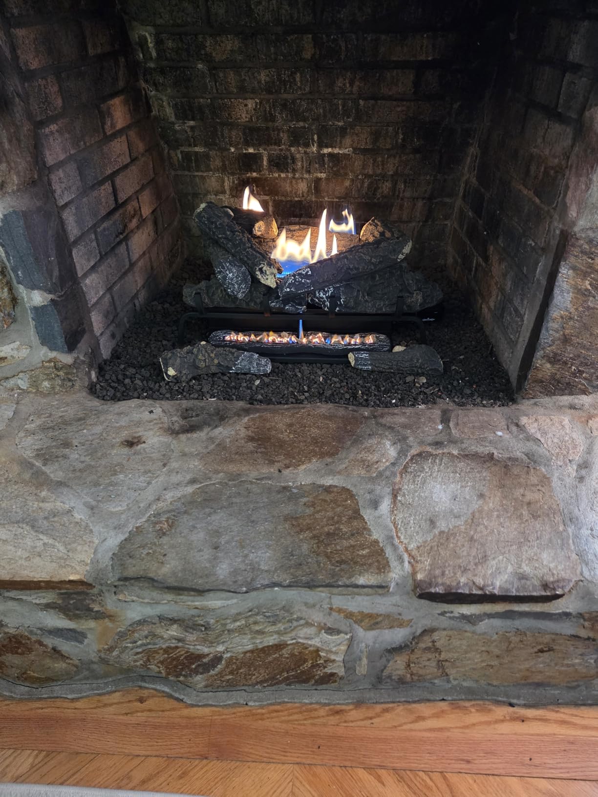 Comfort Glow Vent Free Gas Fireplace Log Insert with Remote, 8 Pcs 24