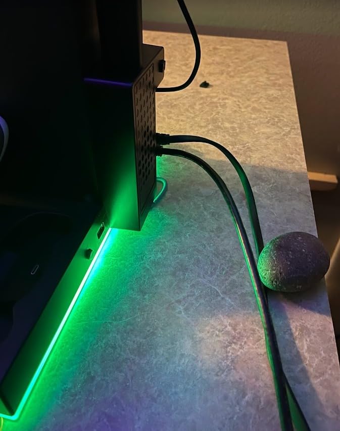 Upgrade Stand for Xbox Series X with Back Cooling Fan & RGB Lights, Charging Station with Controller Charger Dock & Game Storage Rack Organizer & Headset Stand with 2X1400 mAh Rechargeable Battery Pack customer photo 1