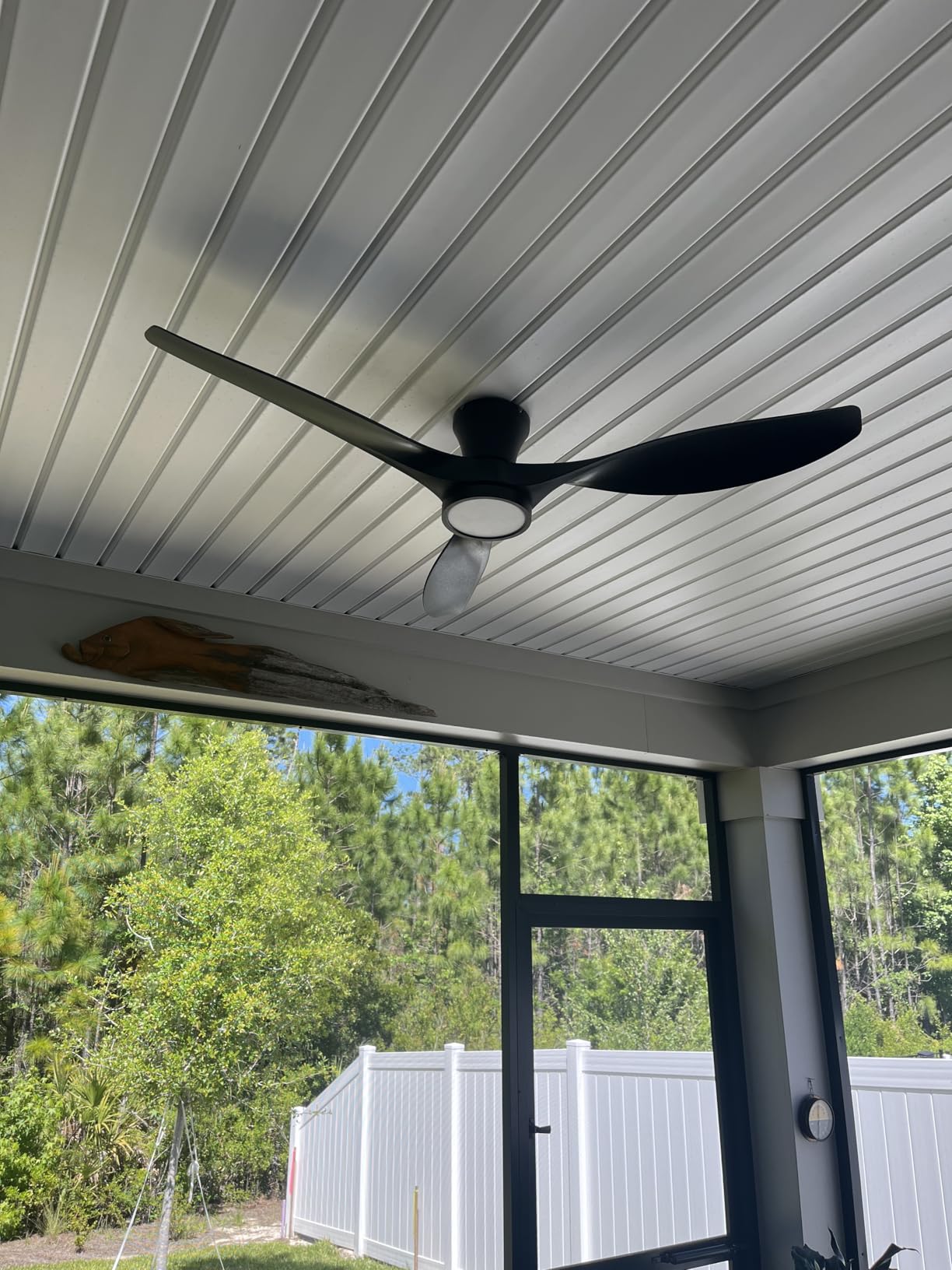 TALOYA 52 Inch Ceiling Fan with Led Light Remote Control Flush Mount Low Profile for Bedroom Farmhouse Patio Outdoor Living Room Kitchen Dining Room,DC Motor,Reversible,Black customer photo 1