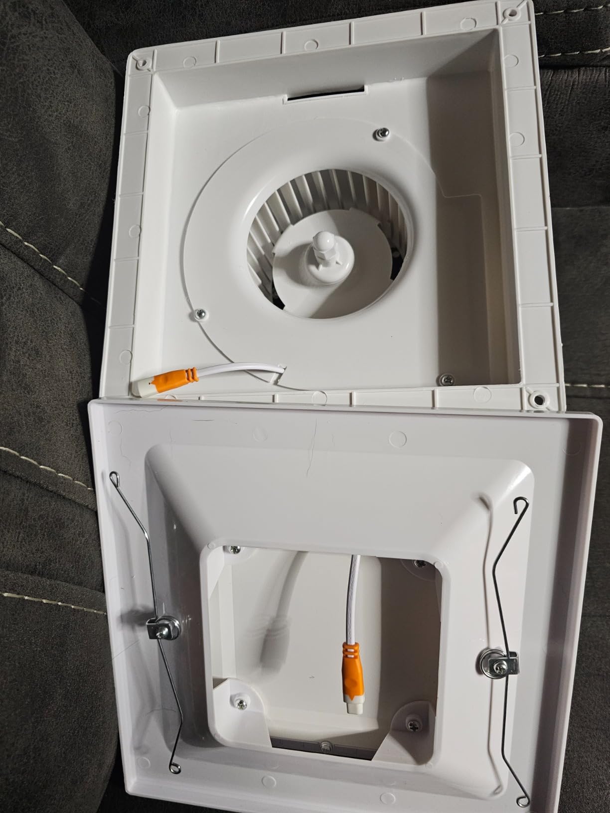 FEITON Bathroom Exhaust Fan with LED Light, 110 CFM 1.0 Sones Ultra Quiet Ceiling Ventilation Fan, Fits Standard 8x8 Inches Ceiling Cutout, 6500K Daylight, Built-in Junction Box, Square, 4 Inch Duct customer photo 1