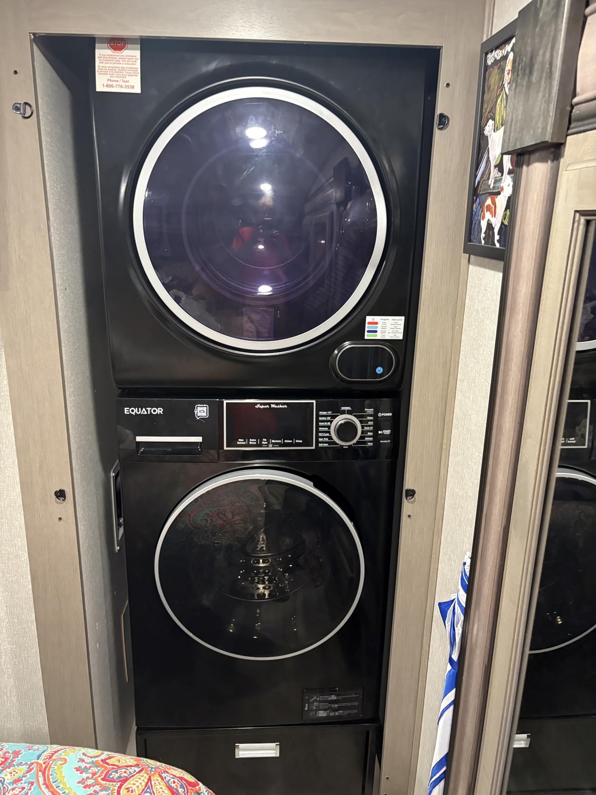 Equator Premium Stackable 15 Lbs Washer 1.62cf 110V + Vented Digi Dryer 3.5cf 110V (Black) customer photo 1