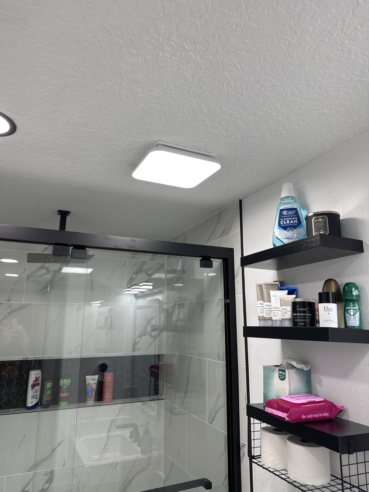 Fitop Bathroom Exhaust Fan with Light, 110 CFM 43W 1200LM Ceiling Mount Shower Ventilation Exhaust with Light, 1.0 Sones Bathroom Vent with Light, Bathroom Fan LED Light 3000K/4000K/5000K customer photo 2
