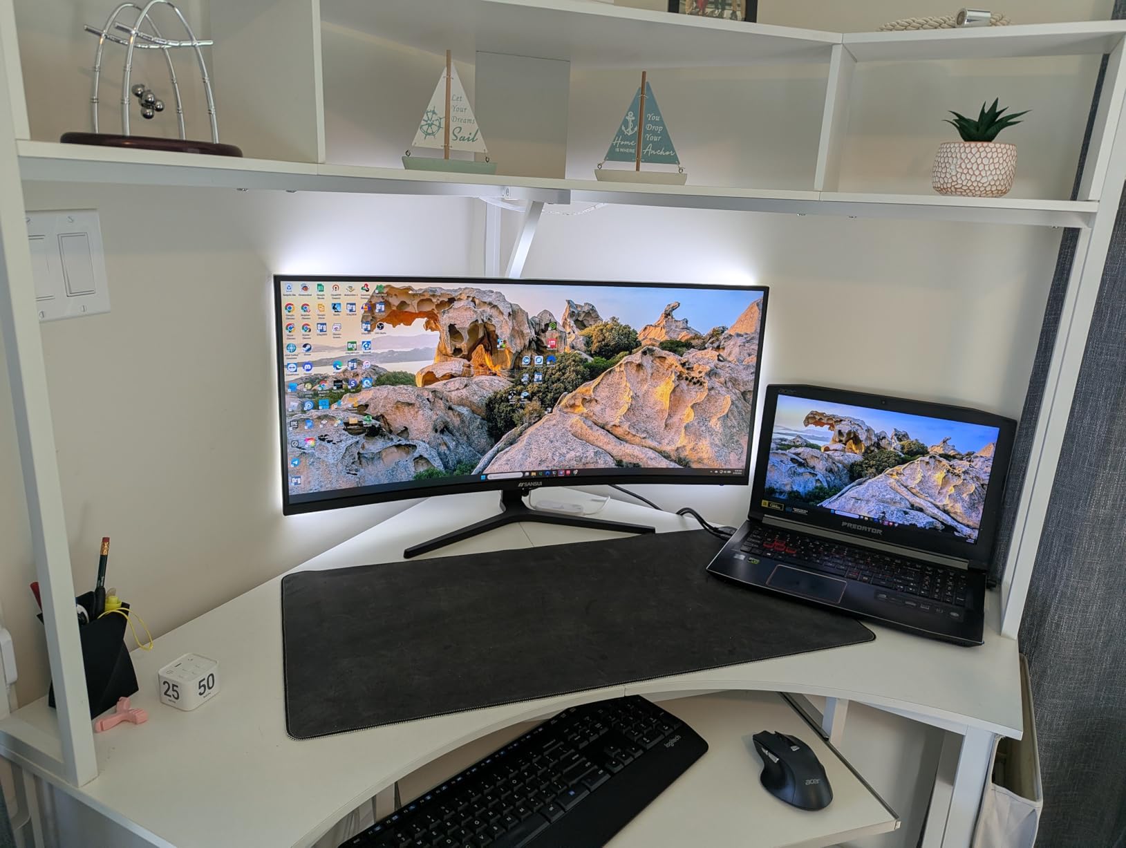 SANSUI 34-Inch Curved Gaming Monitor UWQHD 3440 x 1440P Up to 200Hz 165Hz Curved 1500R - PIP/PBP, OD 1ms, HDR, 300nits, sRGB 130%, DCI-P3 97%, AI Crosshair, HDMI2.1x2, DP1.4 (Cable Included) customer photo 2