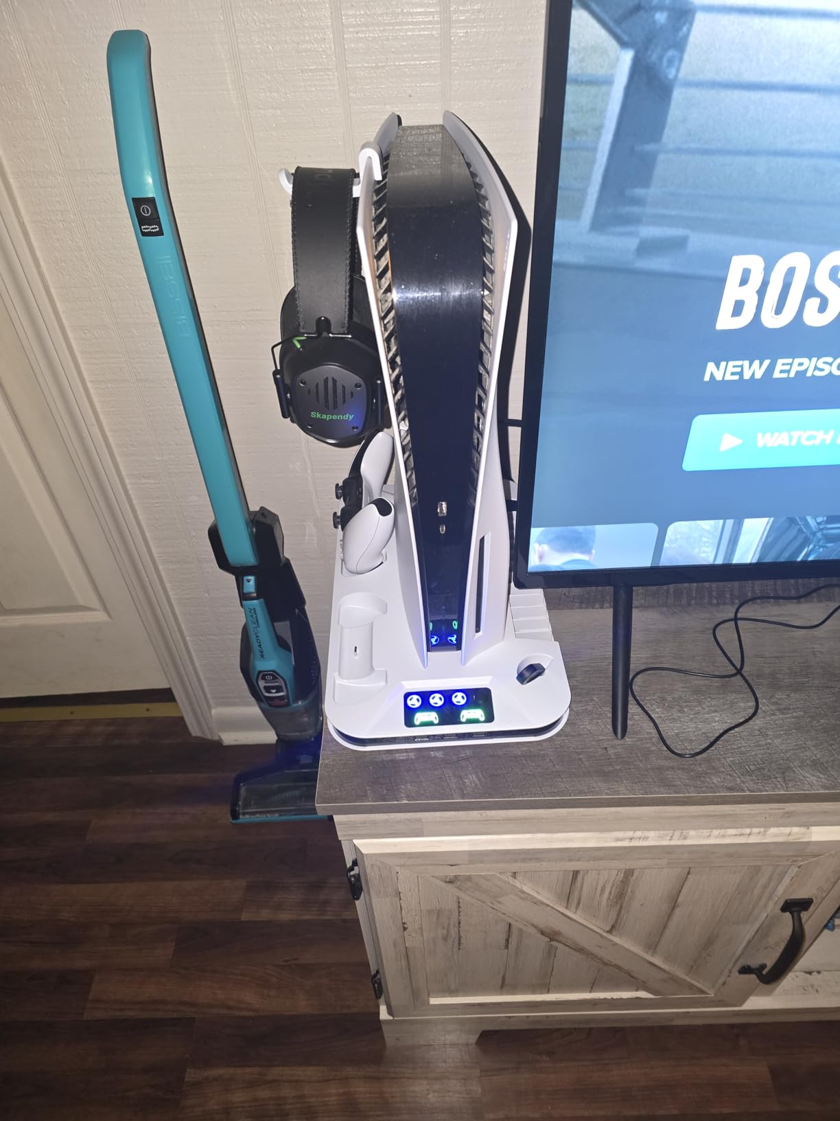 PS5/Slim/Pro Cooling Station with Controller Charging Station for Playstation Console Playstation 5 Slim&Standard Disc/Digital Console, PS5 Pro Stand Cooler Accessories Incl Cooling Fan/3 USB Hubs customer photo 2