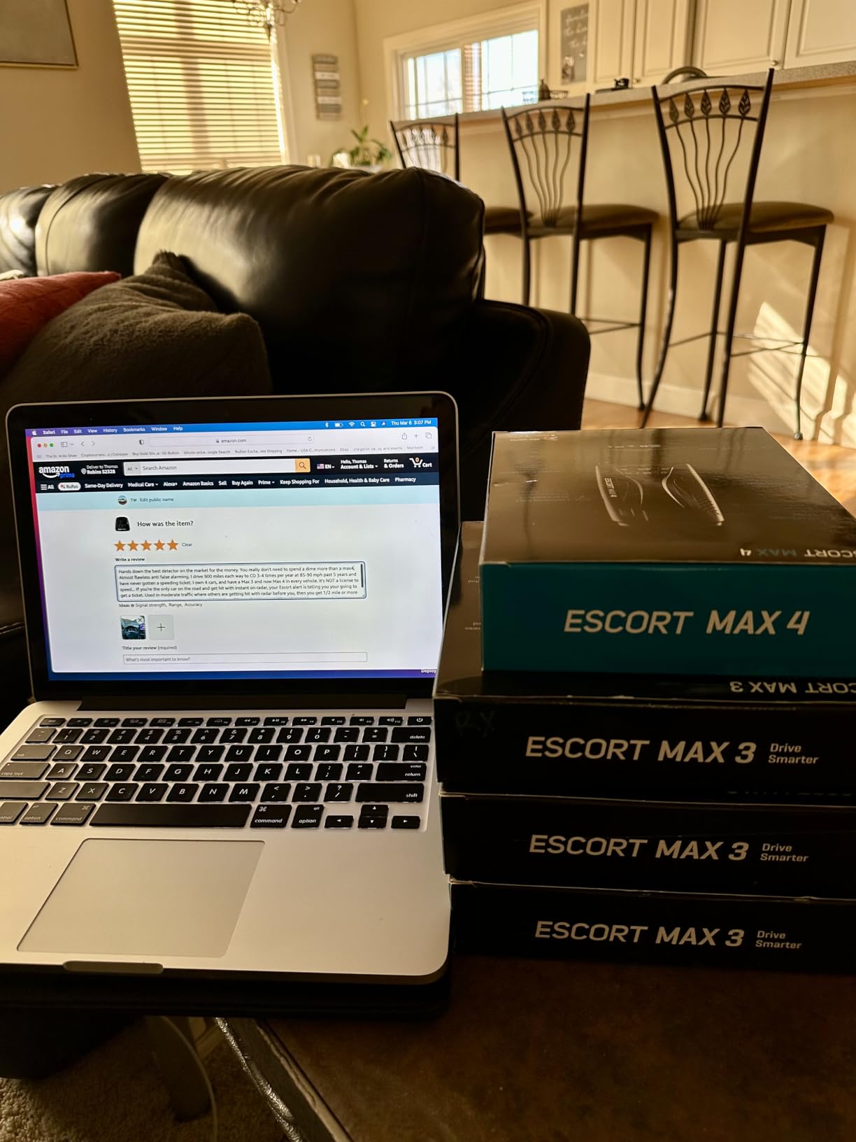 Escort MAX 4 Radar Detector - 2X The Filtering Accuracy, AutoLearn Intelligence, Advanced Detection Range, Built-in GPS and Bluetooth Connectivity, Apple CarPlay and Android Auto Compatible customer photo 1