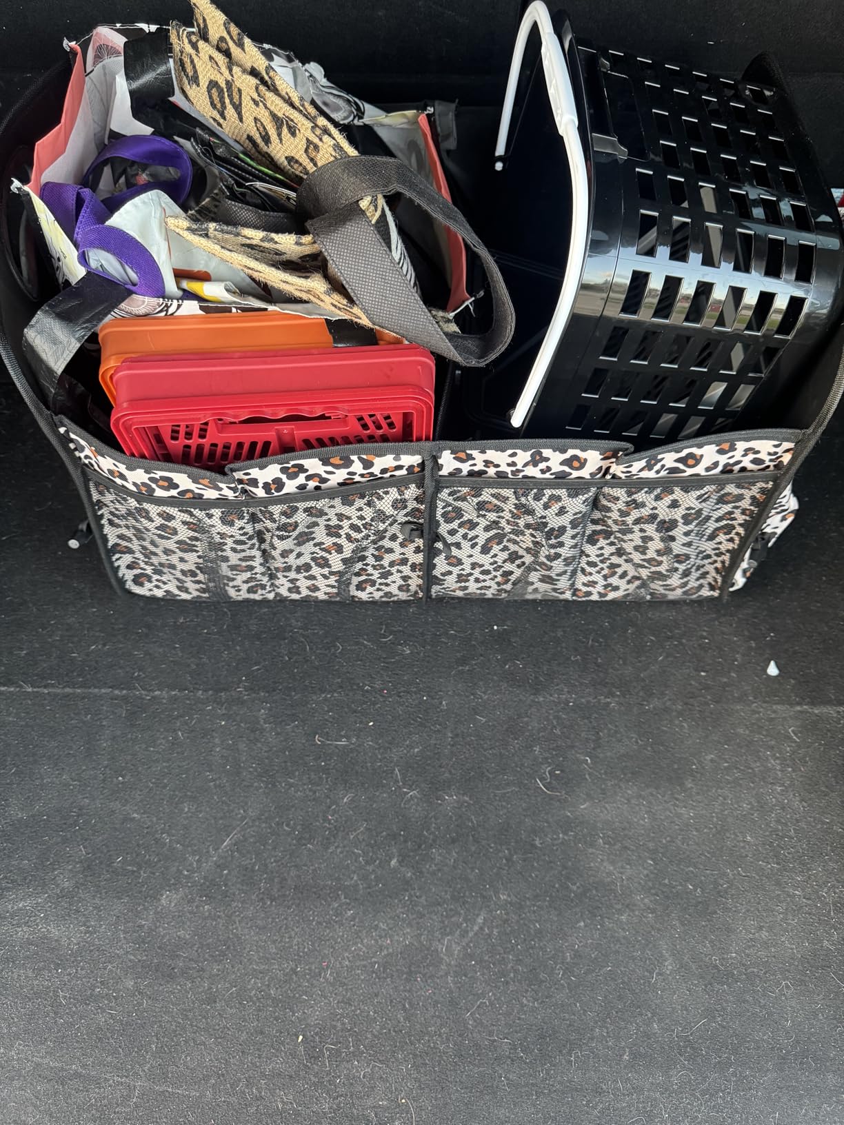 Femuar Car Trunk Organizer with Large Capacity Waterproof Car Accessories for Women & Men, Collapsible Trunk Organizer for Suv/Jeep/Sedan,Tools (Black, Standard) customer photo 2