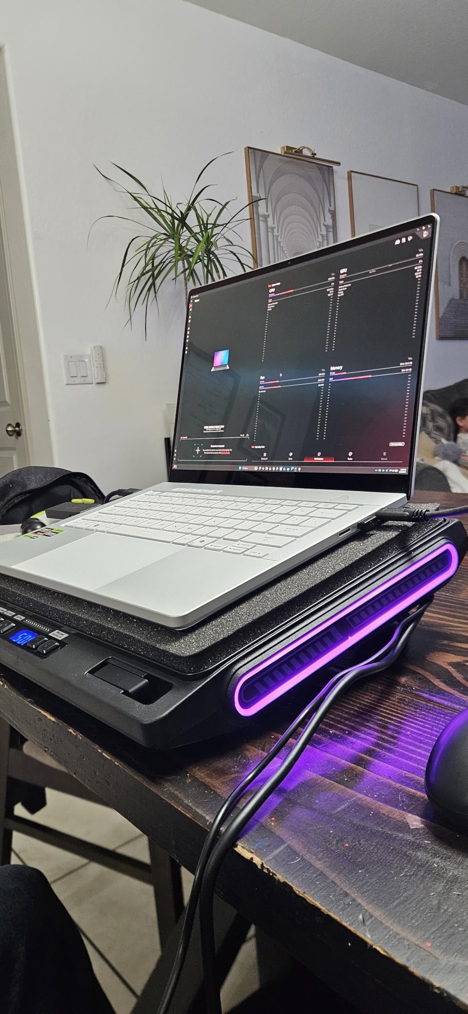 llano V10 Gaming Laptop Cooling Pad, RGB Laptop Cooler Stand with Powerful 4.72 Inch External Turbo Cooling Fan, Fast Cooling Computer 13-17.3in, Button Control, 3 Adjustable Stand, 4-Port USB C&A customer photo 1