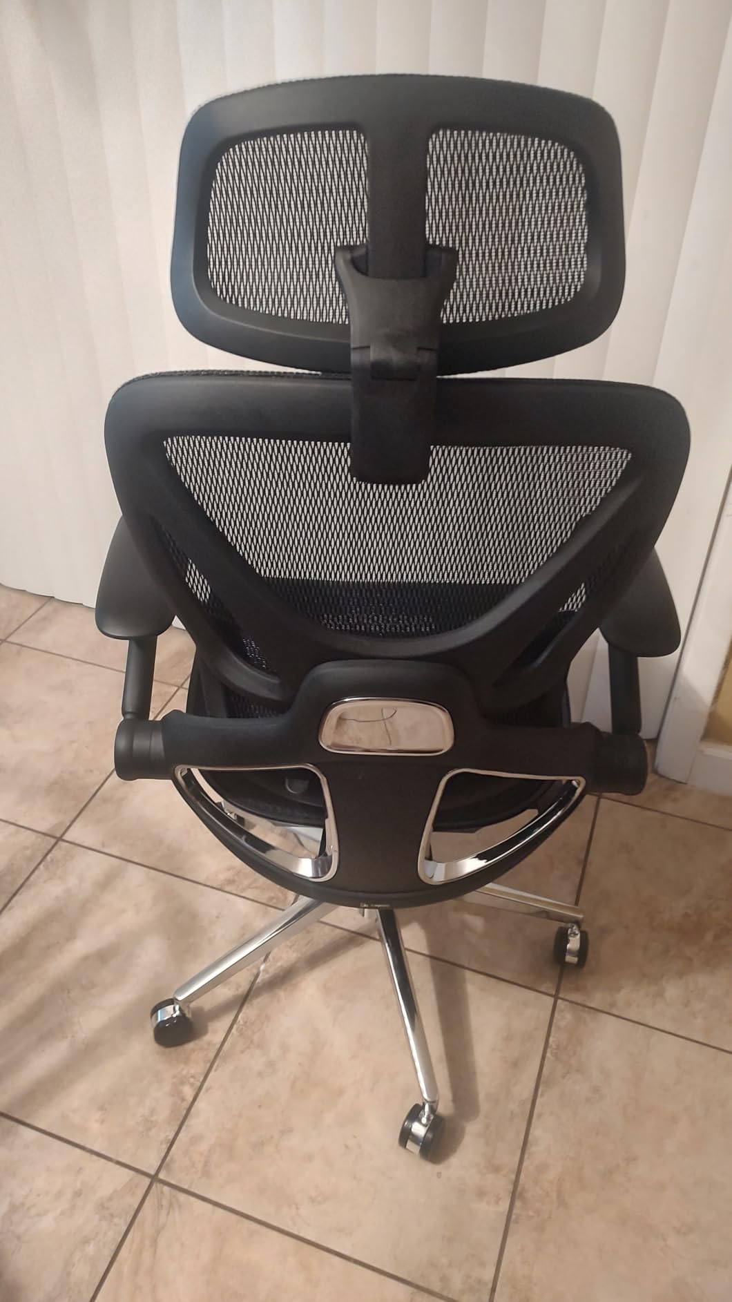 CAPOT Ergonomic Mesh Office Chair, Adjustable Lumbar High Back Desk Chair 400lbs, 4D Flip-up Arms, 3-Level Tilt Backrest, 3D Headrest, PU Wheels, Swivel Rolling Computer Seating for Long Desk Work customer photo 2